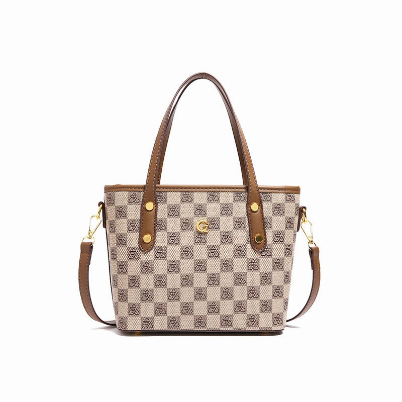 Printed shoulder tote bag