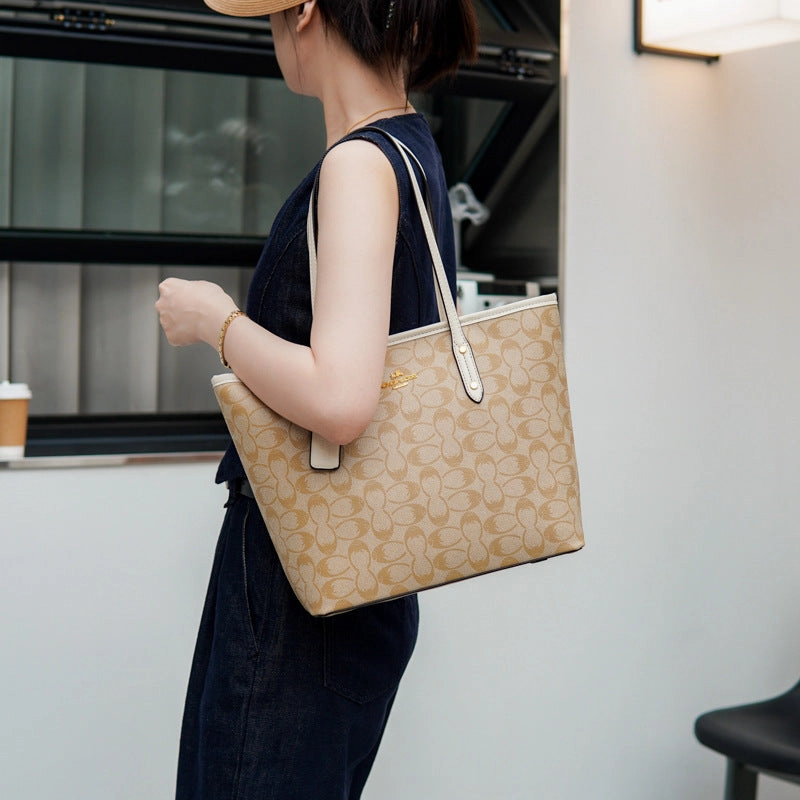 Printed tote bag light luxury retro