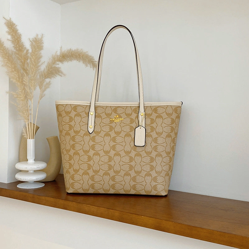 Printed tote bag light luxury retro