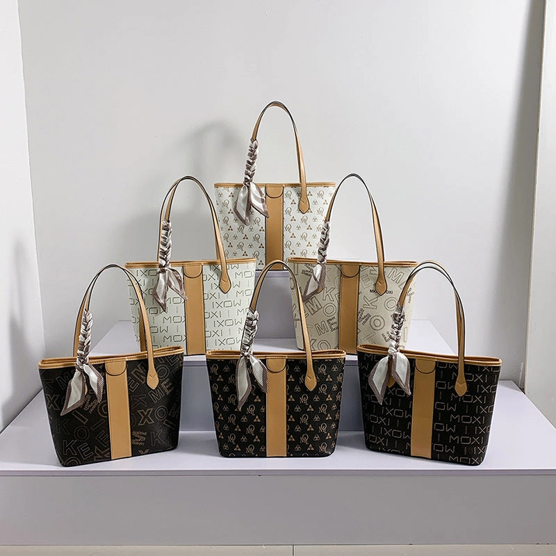 Printed tote women's bag premium texture