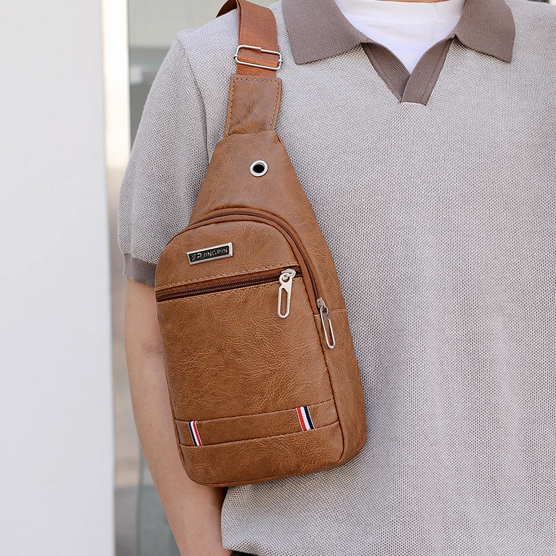 PU men's breast bag