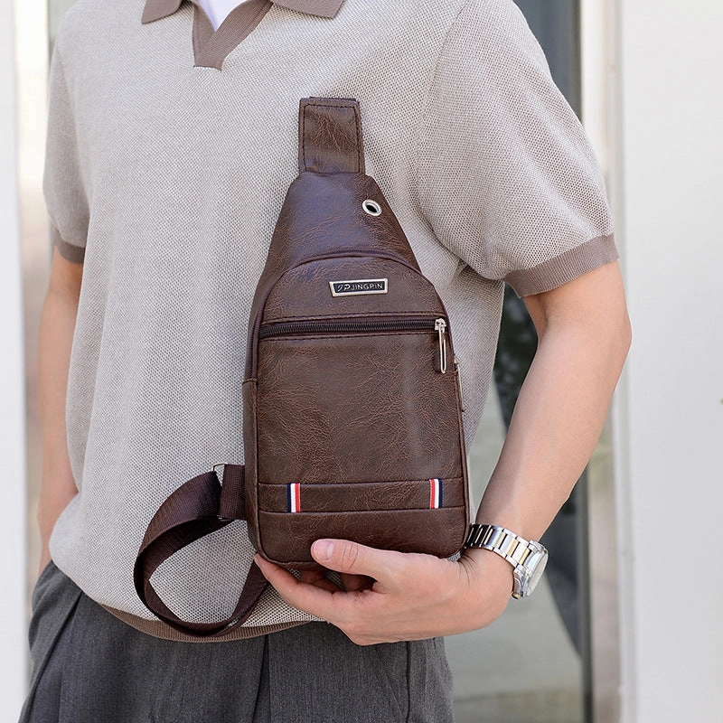 PU men's breast bag
