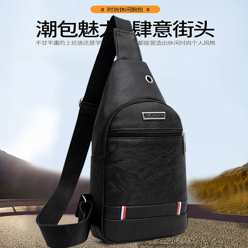 PU men's breast bag