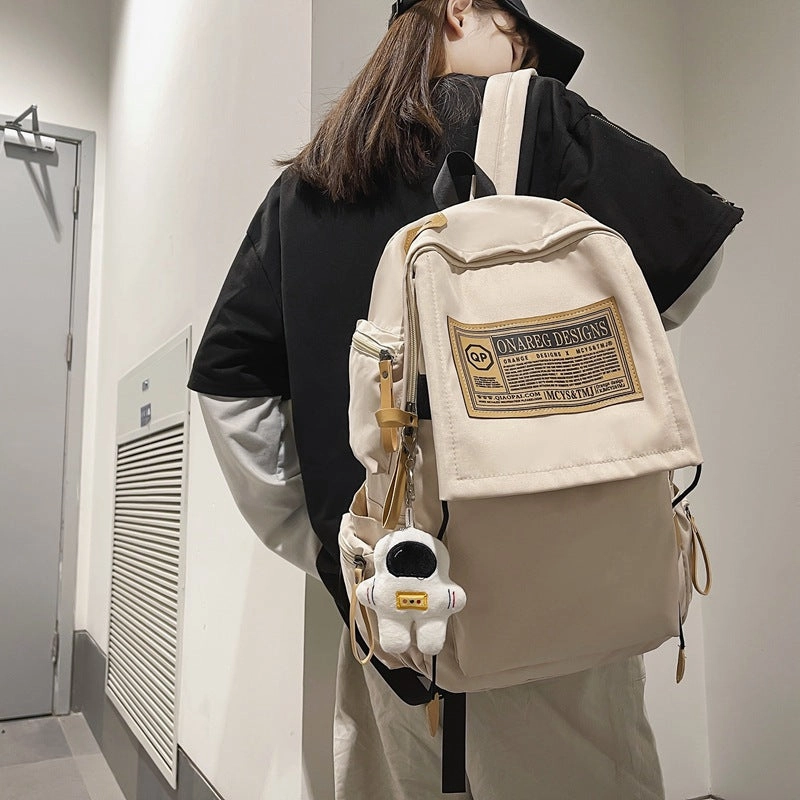 Pure cotton canvas simple cute forest style backpack