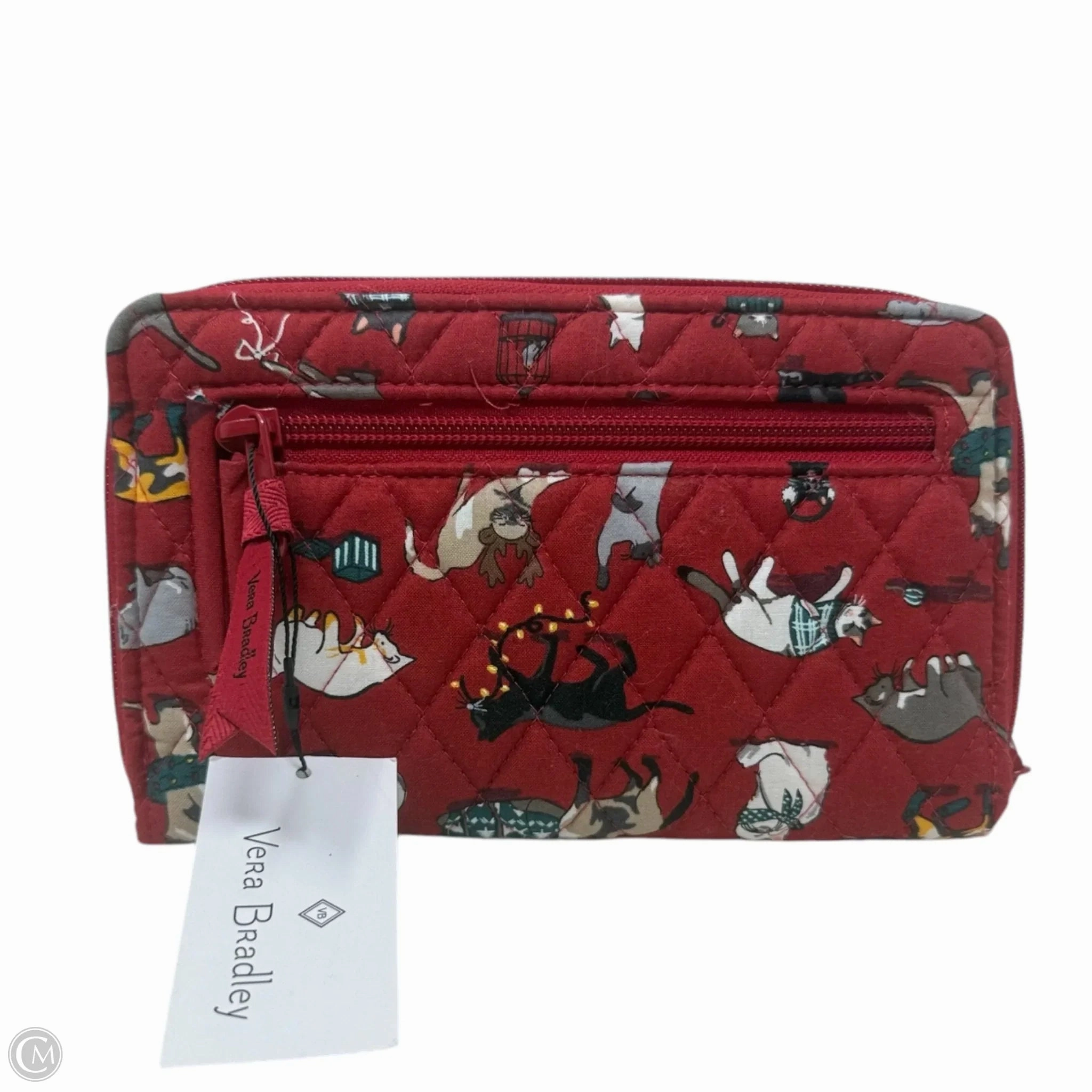 RFID Turnlock Wallet By Vera Bradley In Holiday Cats, Size: Large
