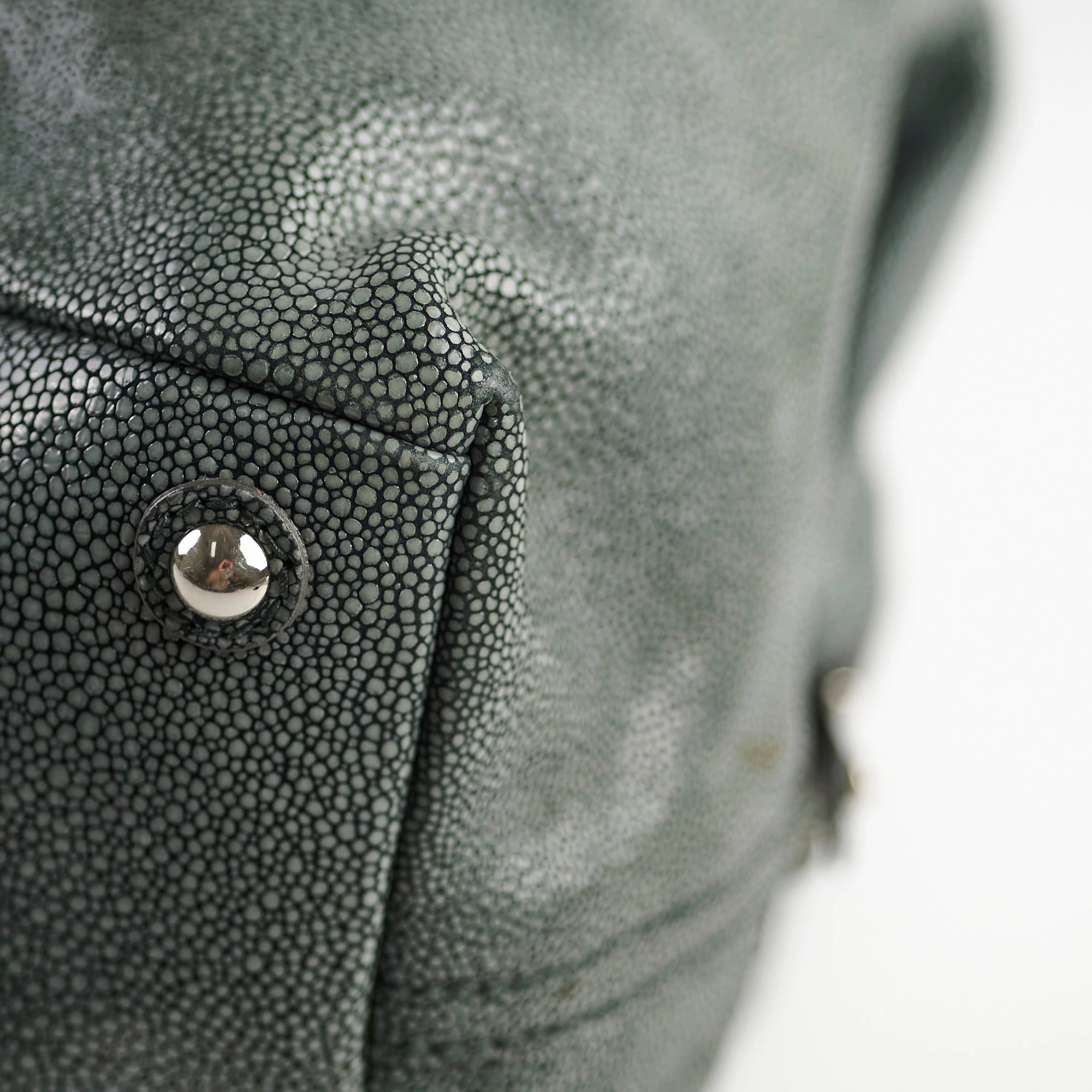 Saint Lauren Stingray Embossed Y Tote Grey