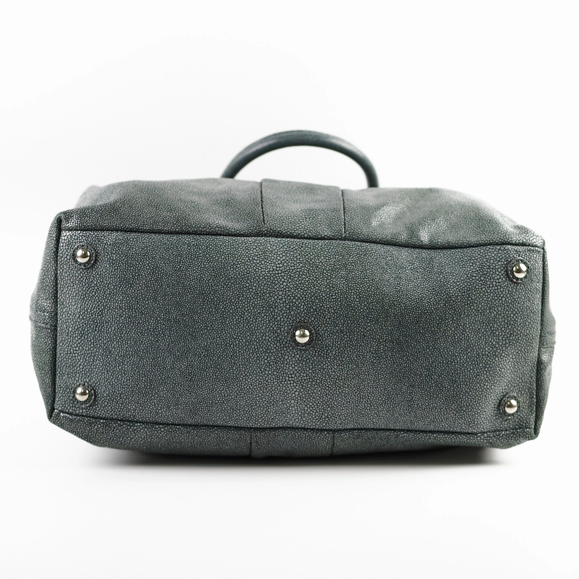 Saint Lauren Stingray Embossed Y Tote Grey