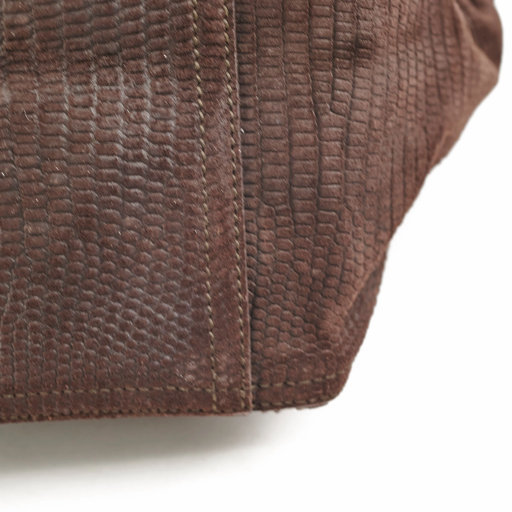 Saint Laurent Downtown Tote Bag Suede Embossed Leather Brown