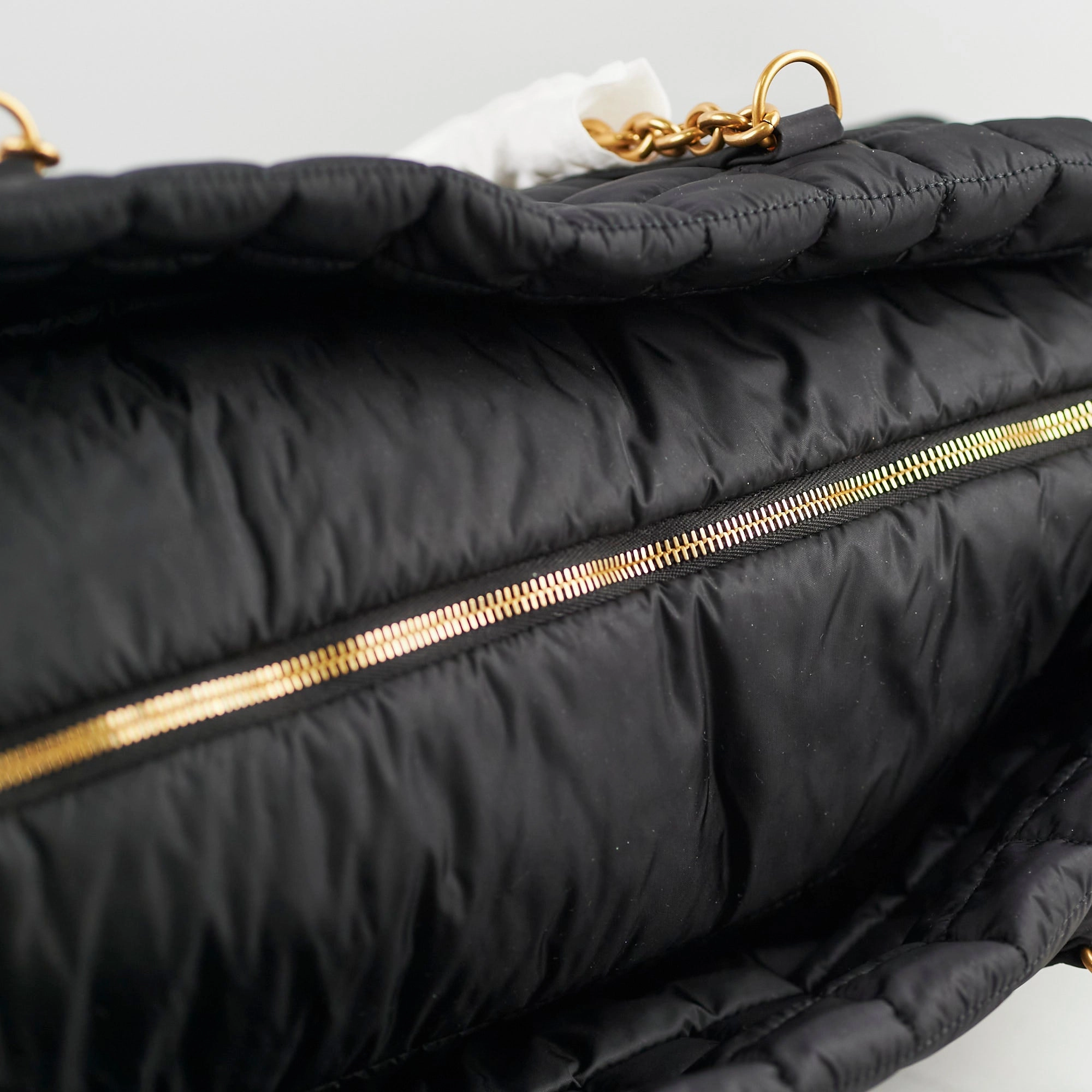 Saint laurent Gloria Quilted Nylon Tote Black