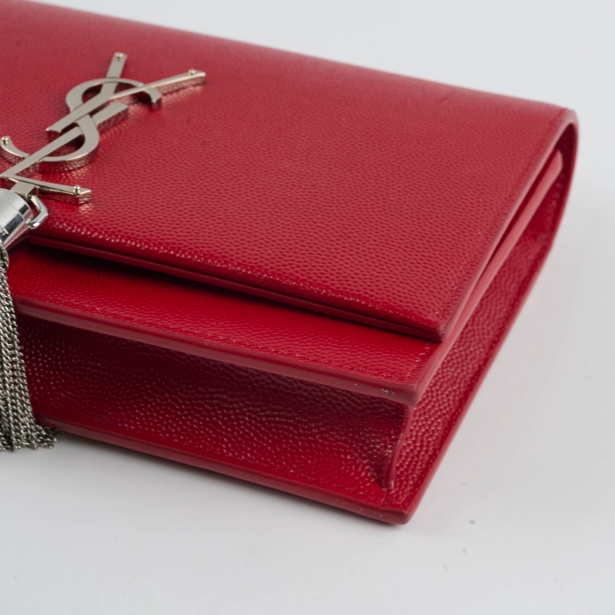 Saint Laurent Kate Tassel Wallet On Chain Red