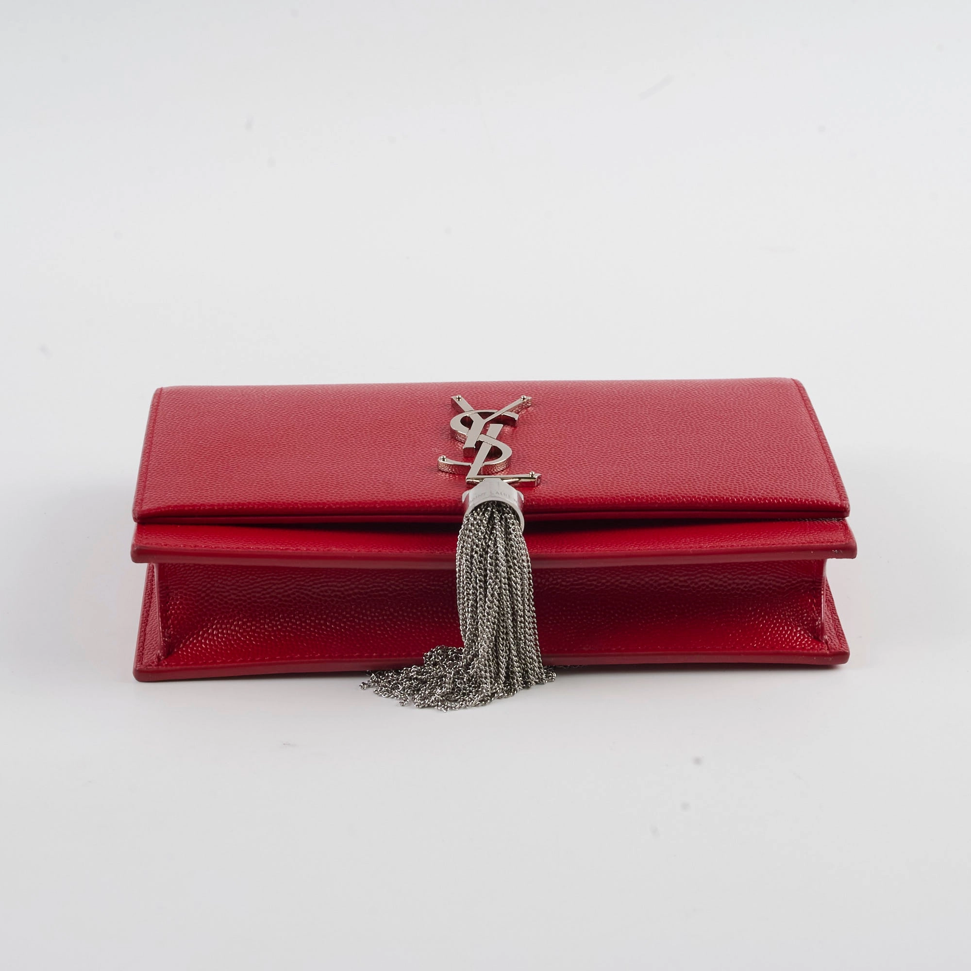 Saint Laurent Kate Tassel Wallet On Chain Red