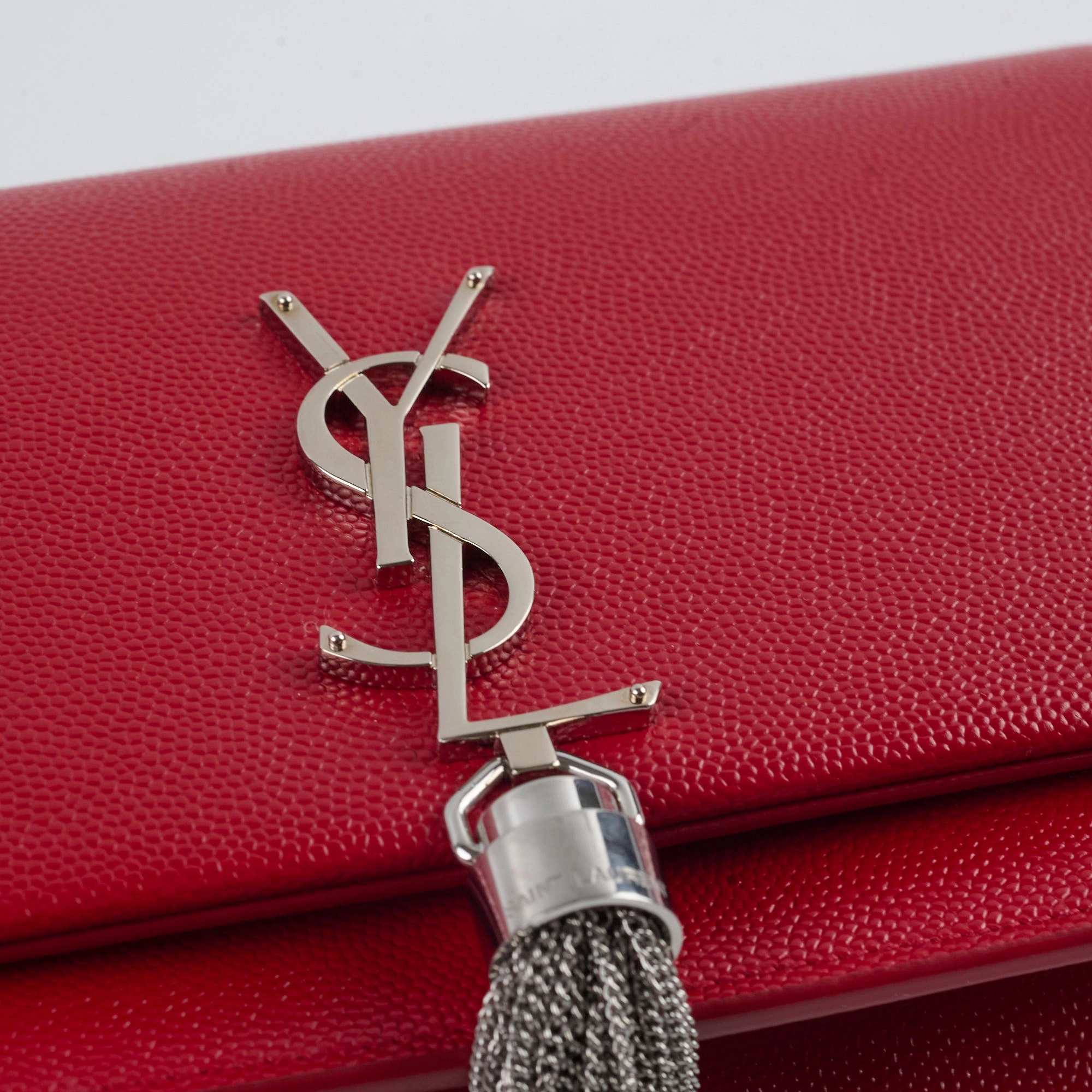Saint Laurent Kate Tassel Wallet On Chain Red