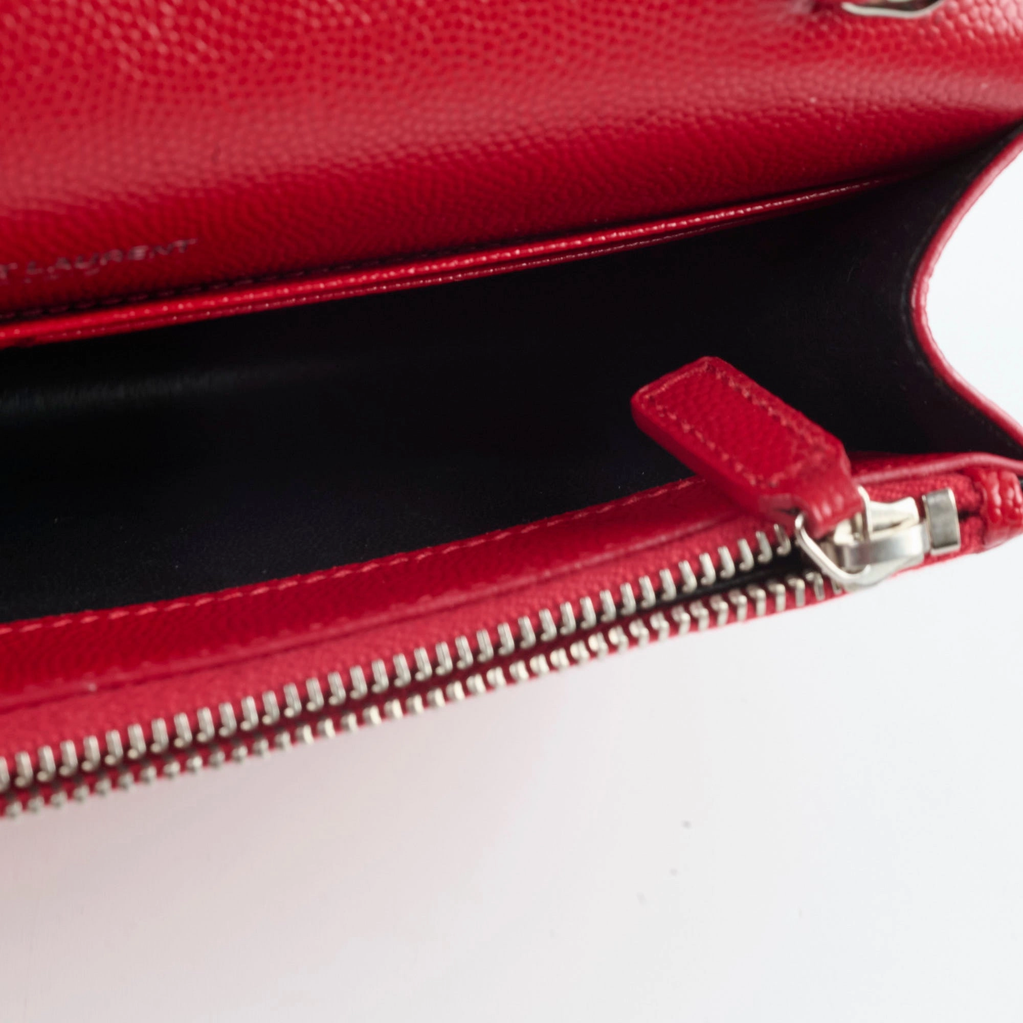 Saint Laurent Kate Tassel Wallet On Chain Red
