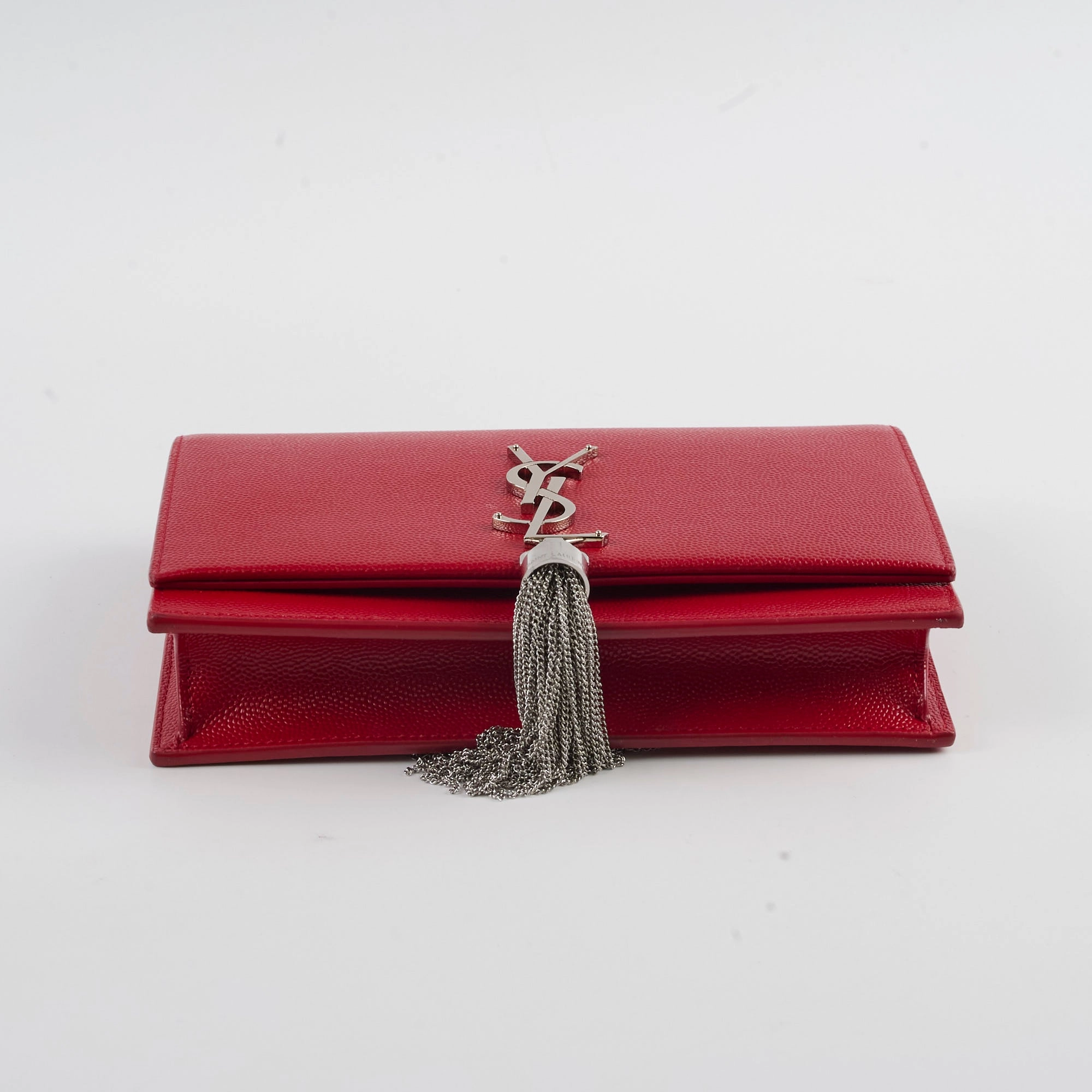 Saint Laurent Kate Tassel Wallet On Chain Red
