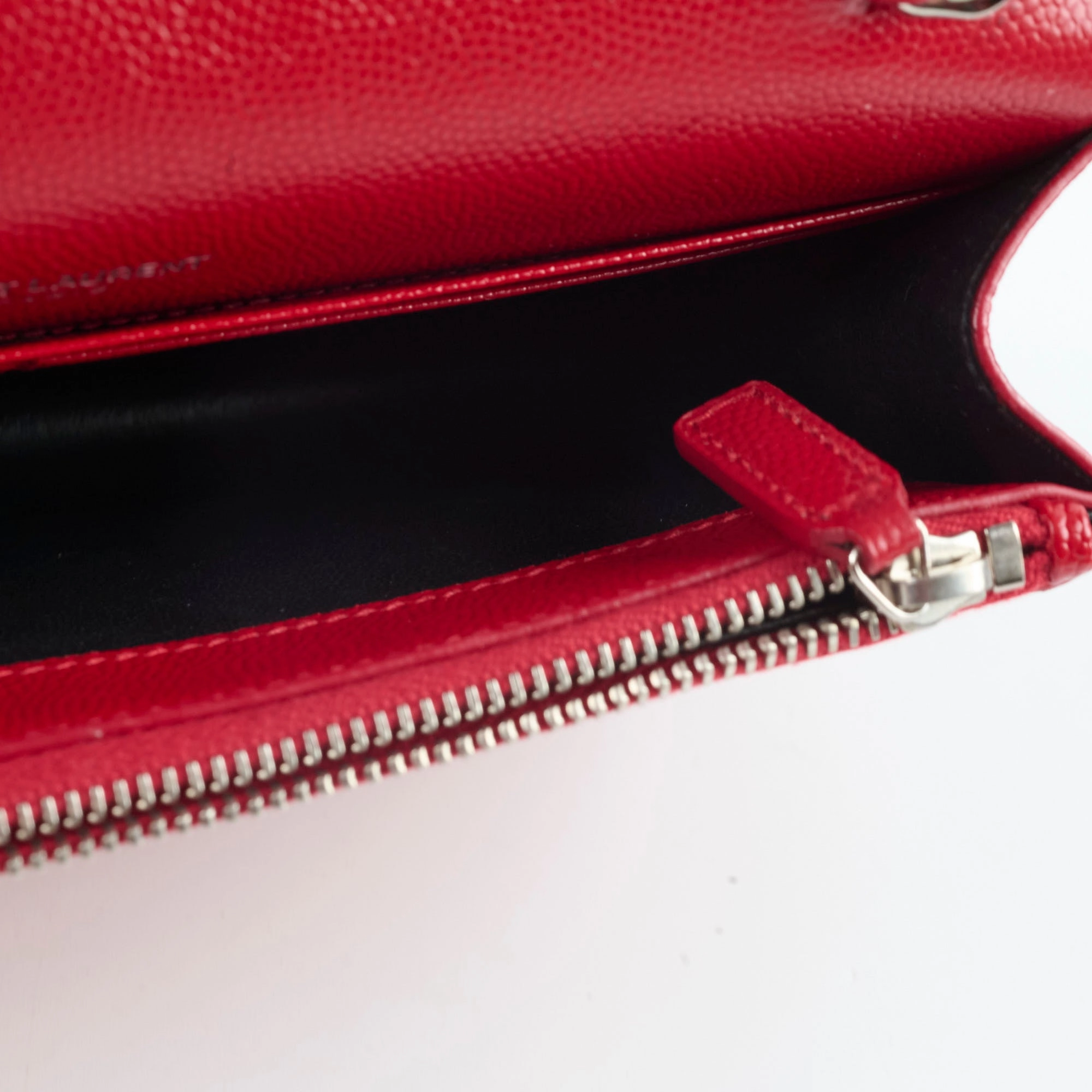Saint Laurent Kate Tassel Wallet On Chain Red