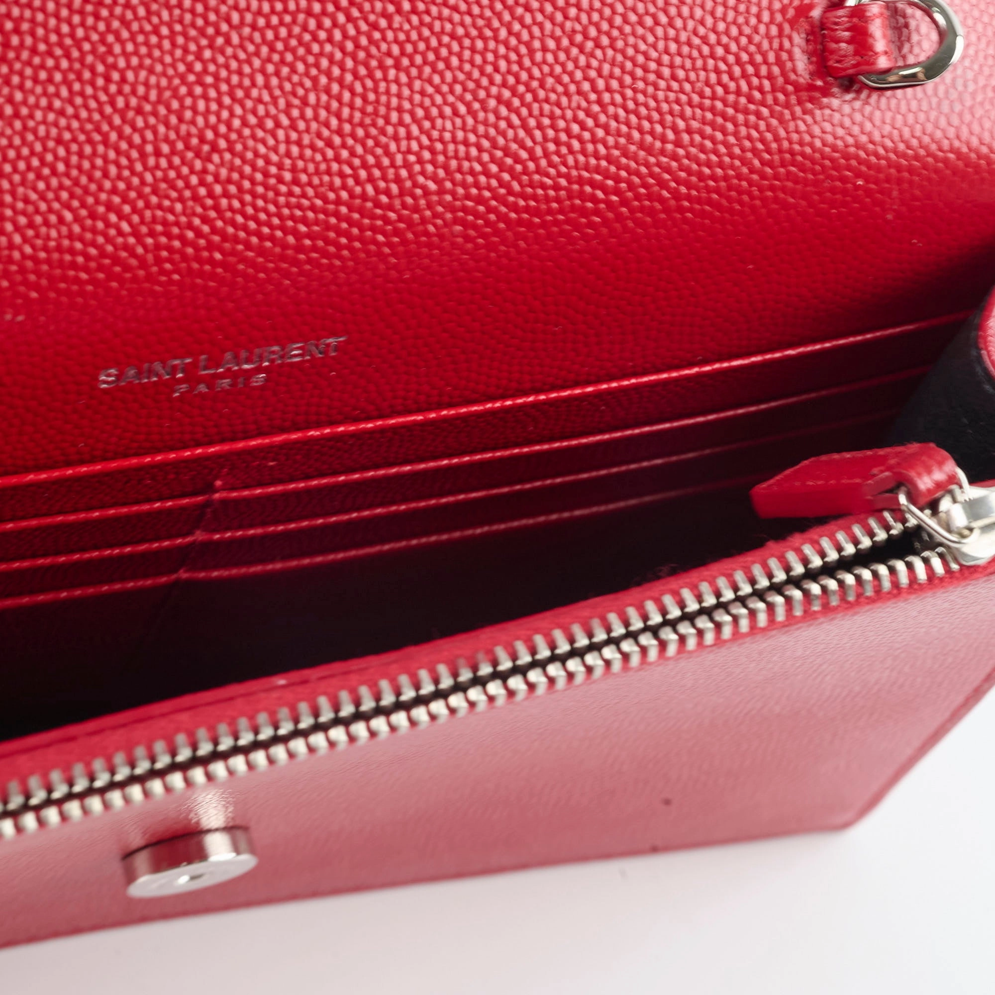 Saint Laurent Kate Tassel Wallet On Chain Red