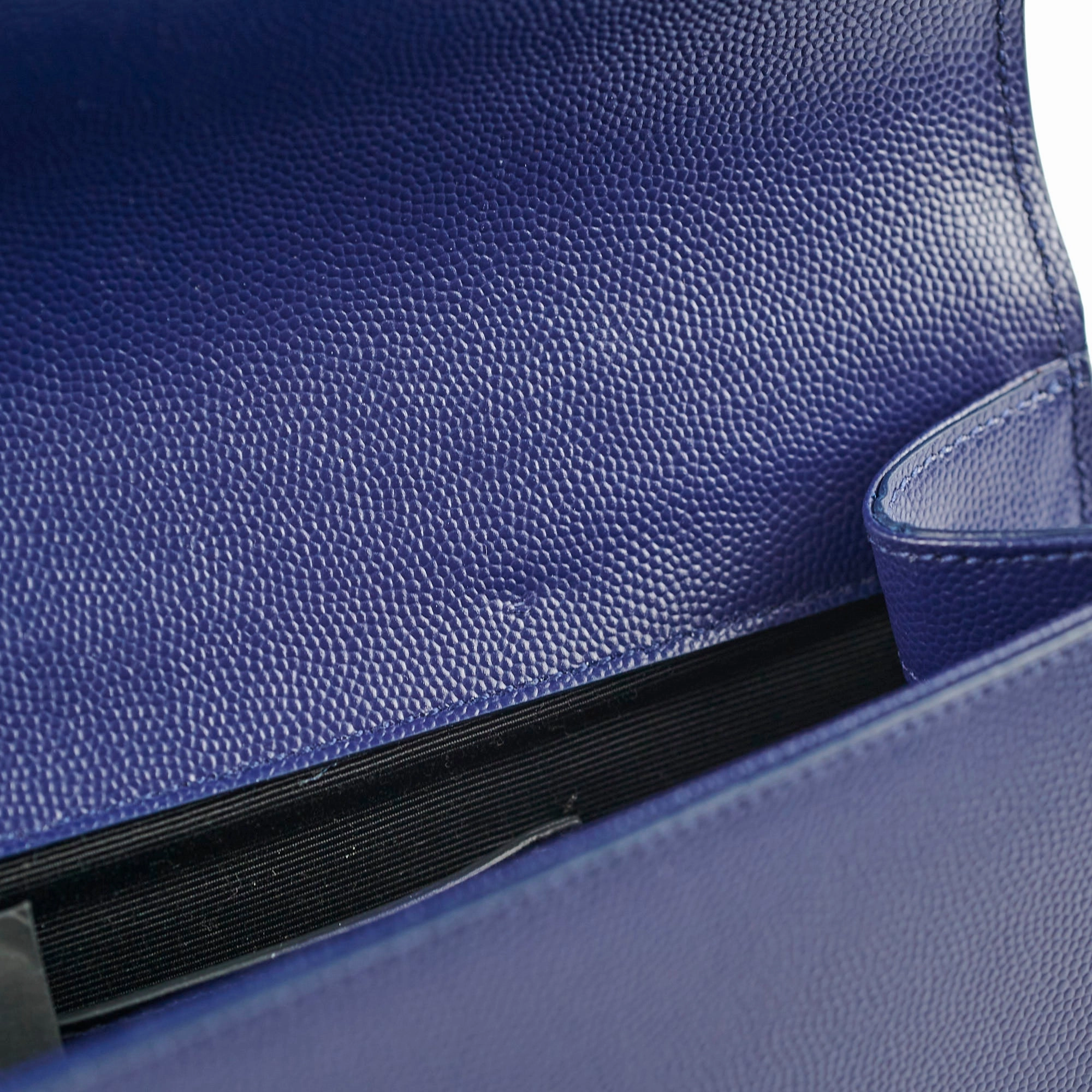 Saint Laurent Long Blue Grained Leather Clutch
