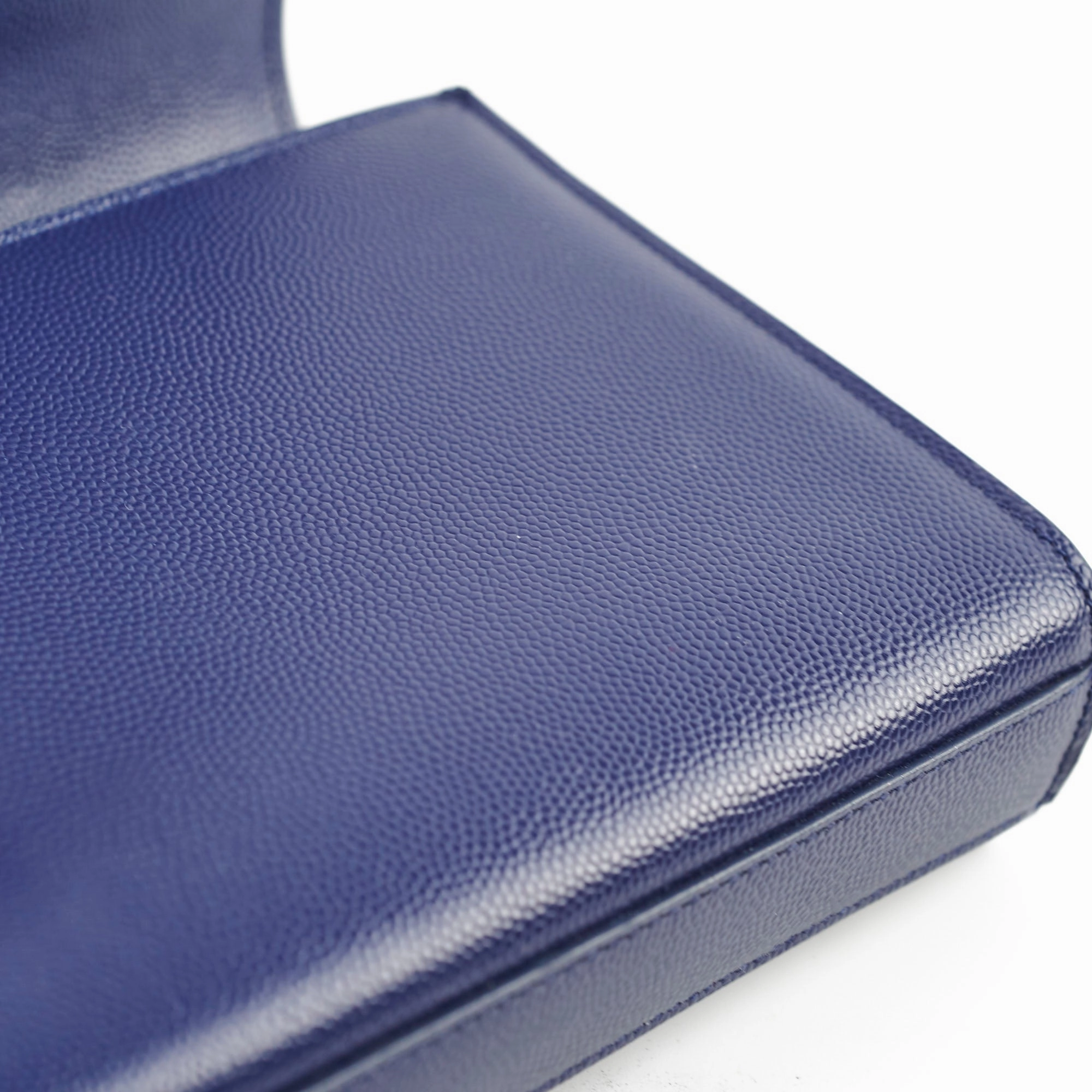 Saint Laurent Long Blue Grained Leather Clutch