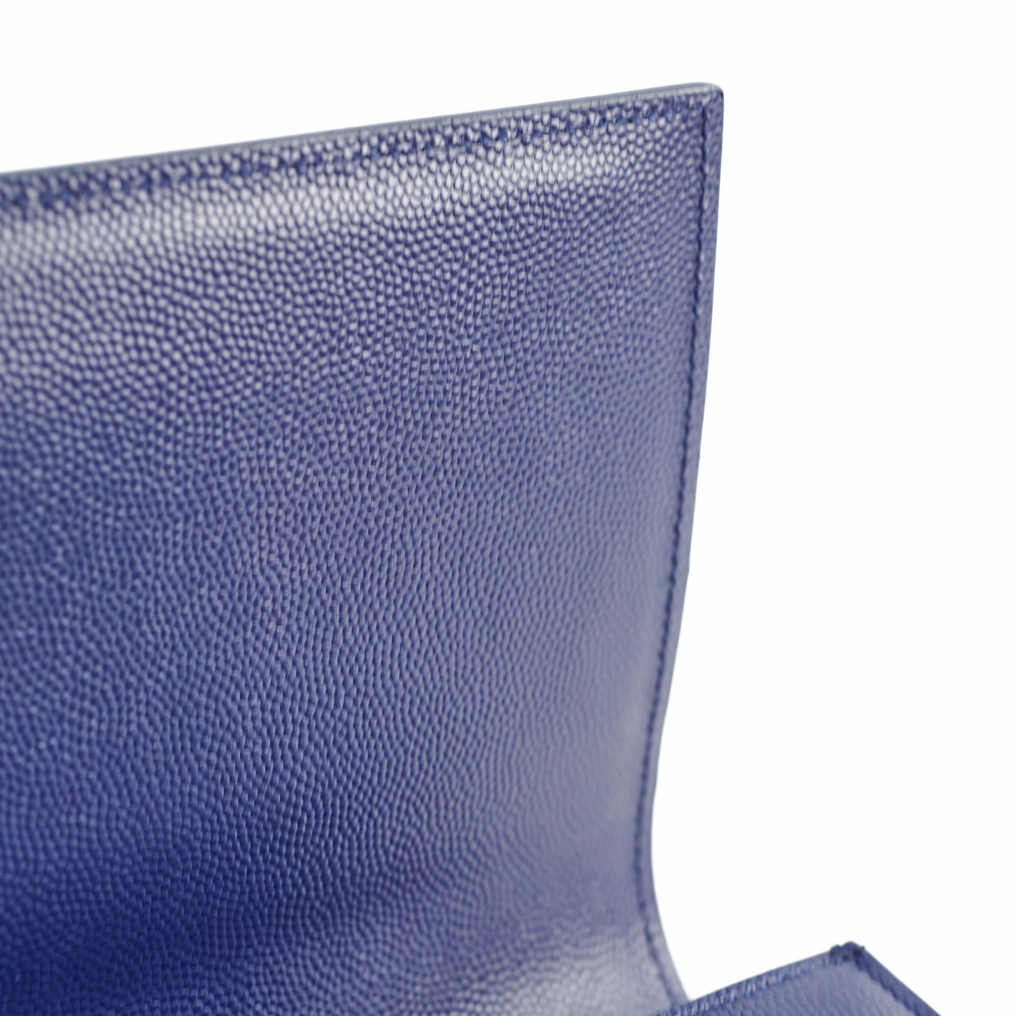 Saint Laurent Long Blue Grained Leather Clutch