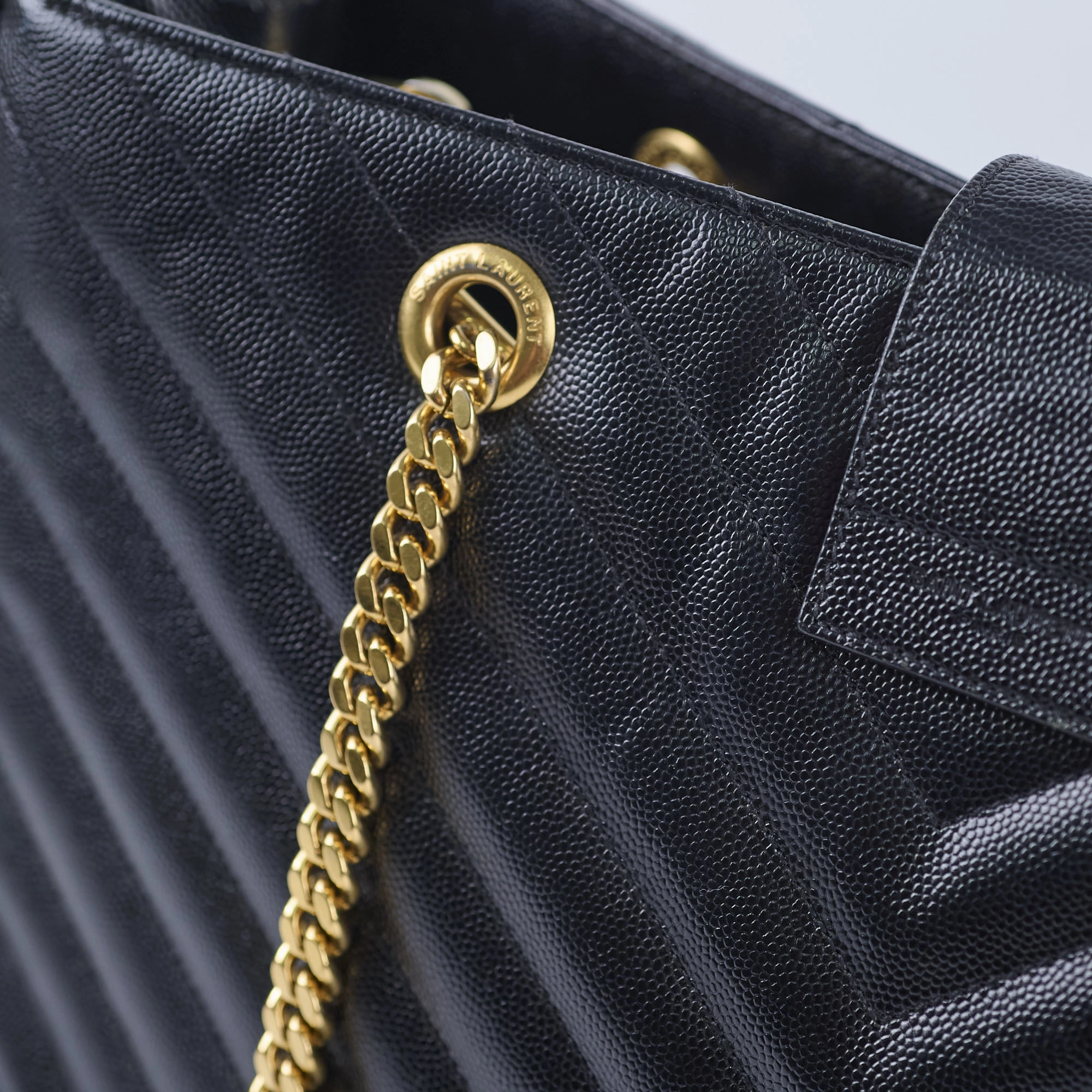 Saint Laurent Matelasse Tote Bag Black
