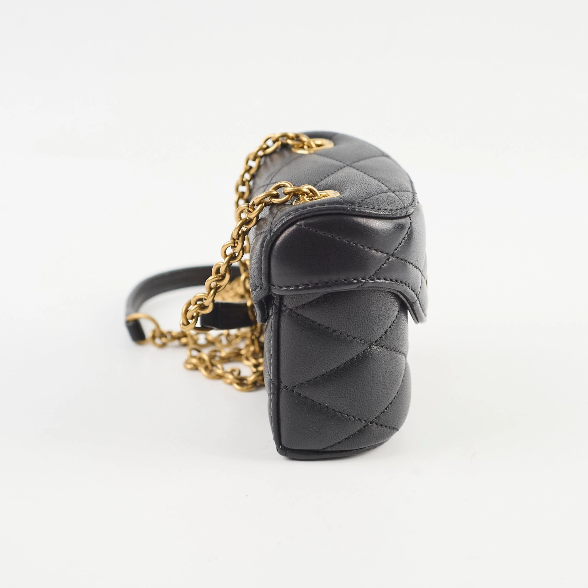 Saint Laurent Micro June Leather Crossbody Black