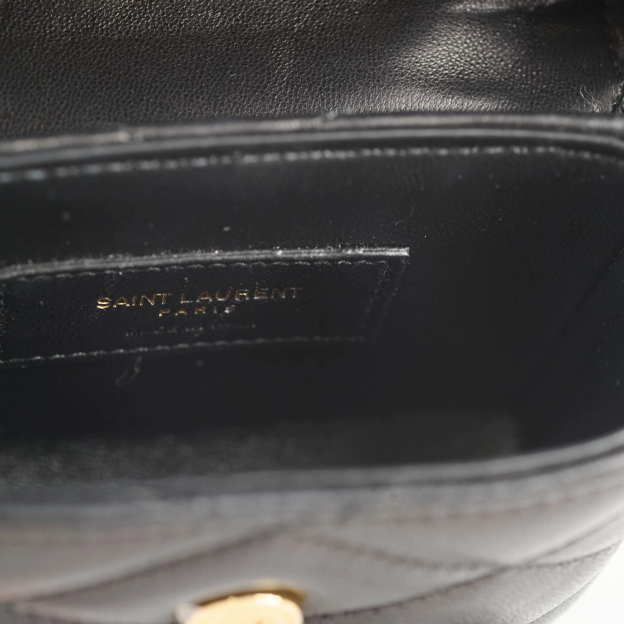 Saint Laurent Micro June Leather Crossbody Black