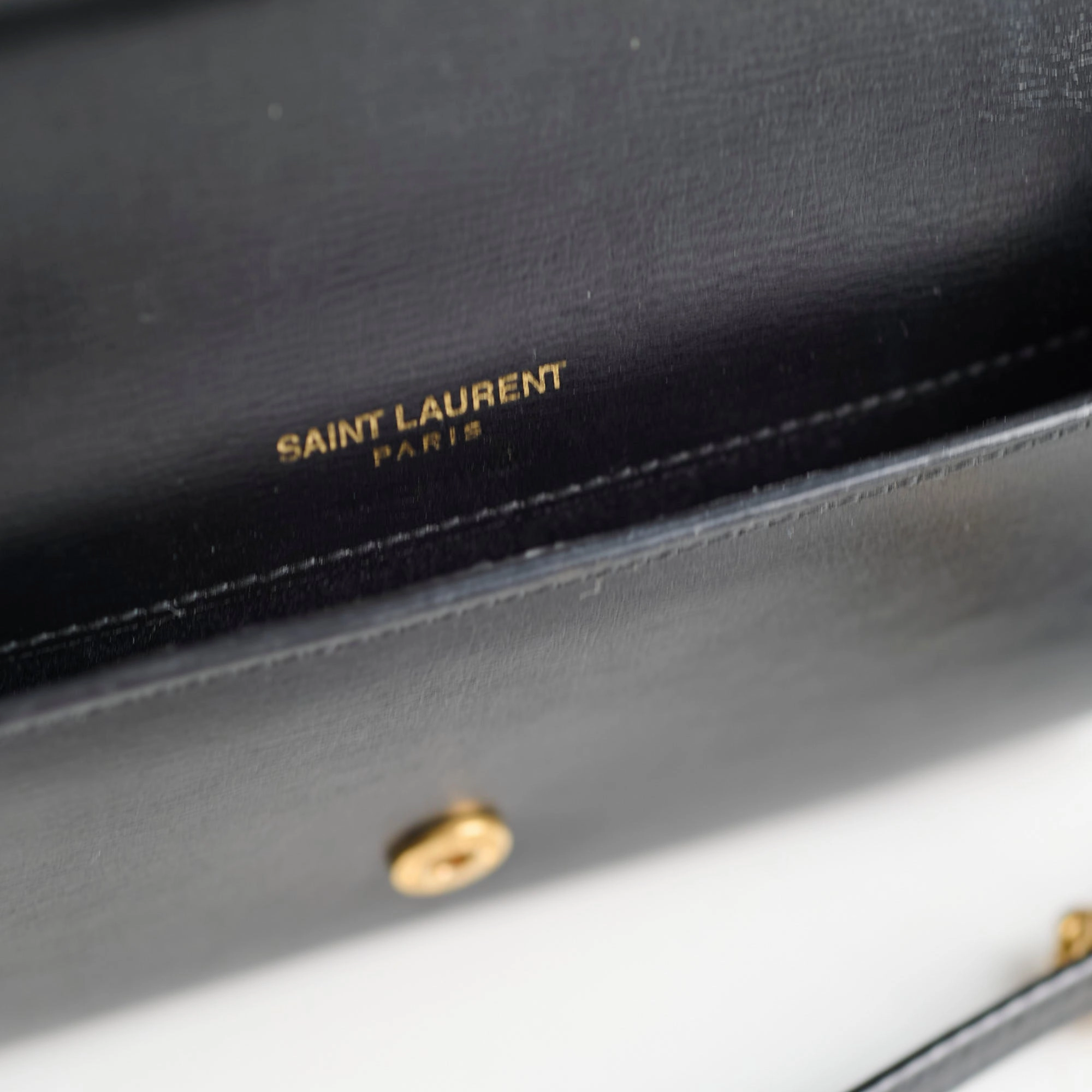 Saint Laurent Mini Phone Case On Chain Black