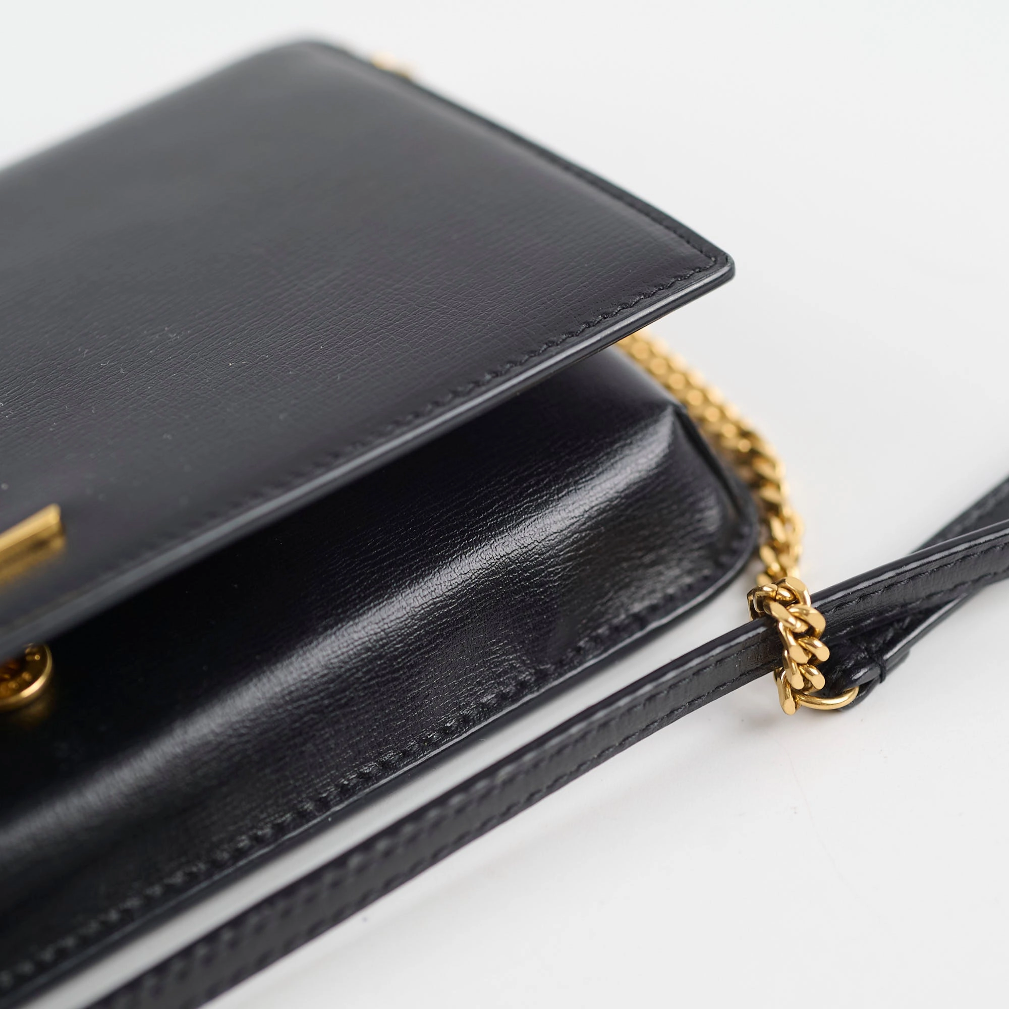 Saint Laurent Mini Phone Case On Chain Black
