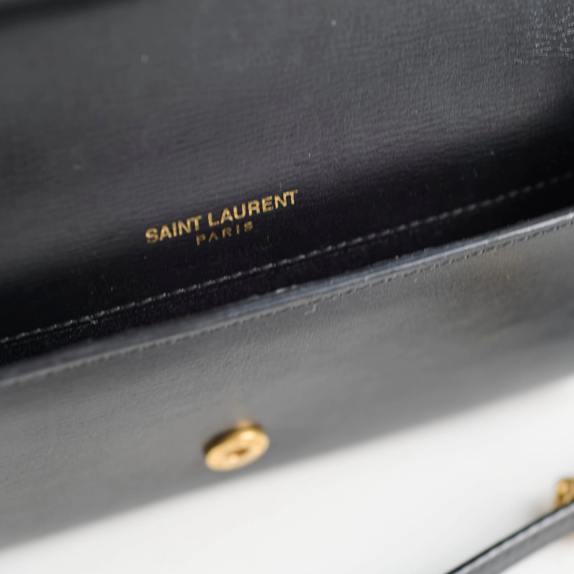 Saint Laurent Mini Phone Case On Chain Black