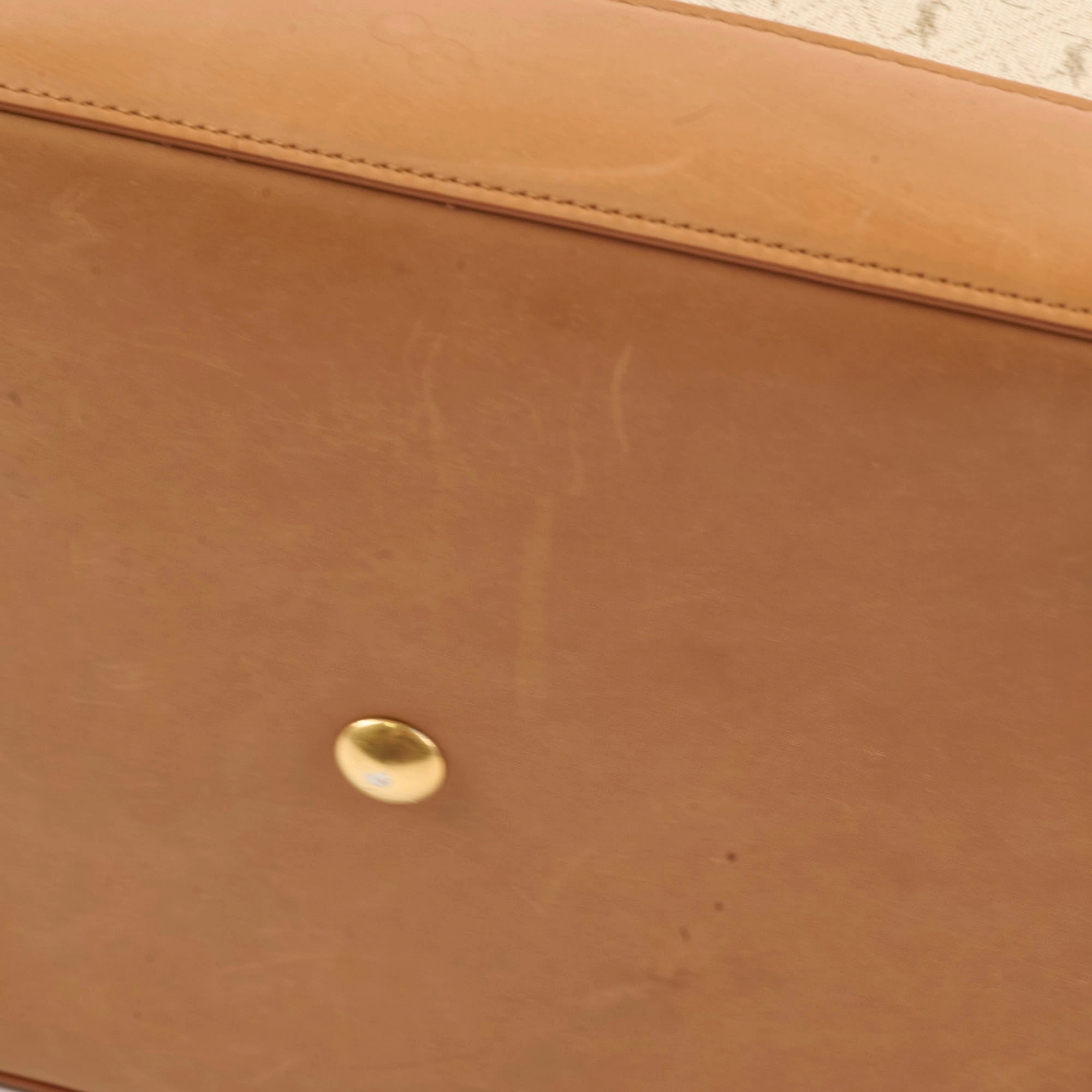 Saint Laurent Monogram Canvas Bucket Bag Beige