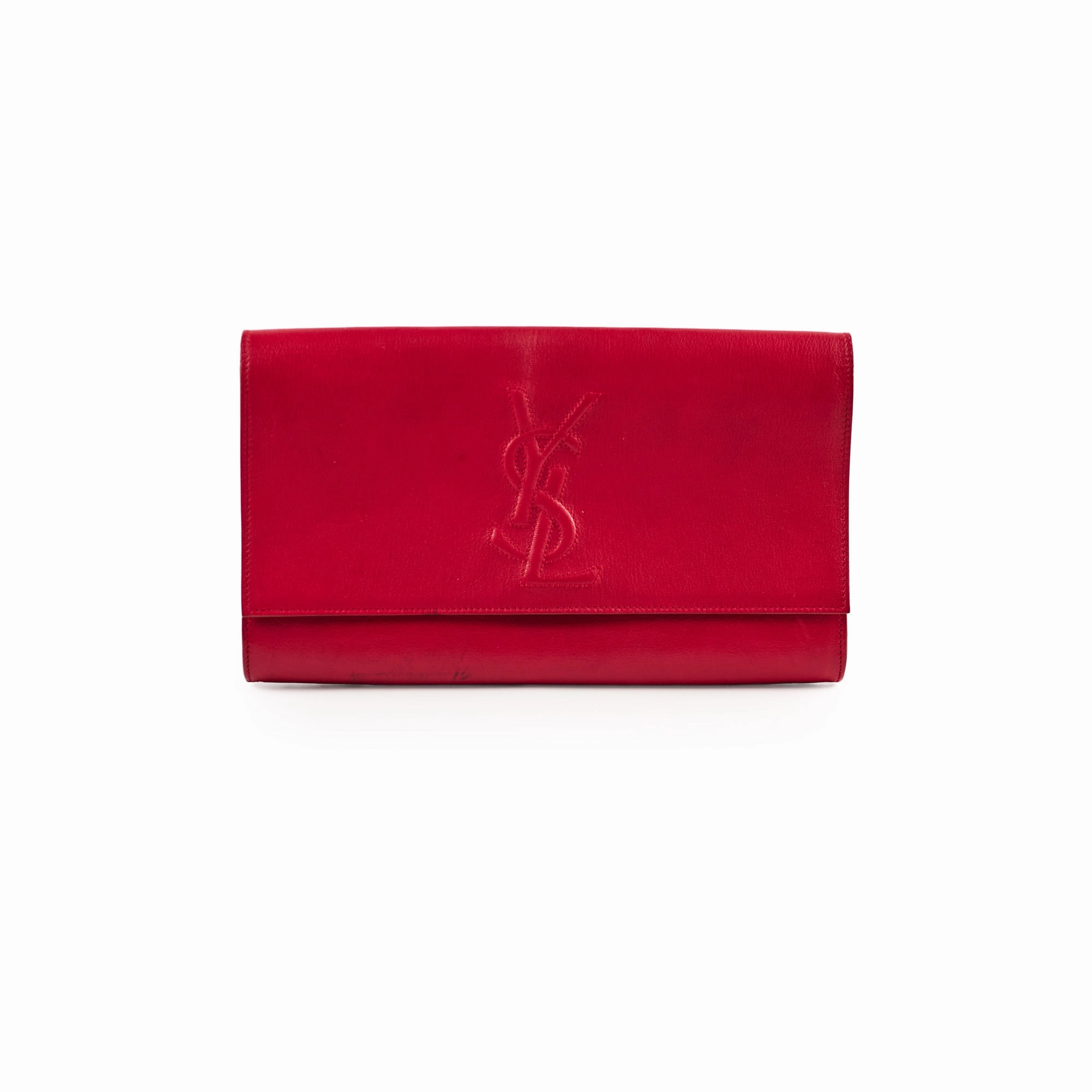 Saint Laurent Red Large Clutch