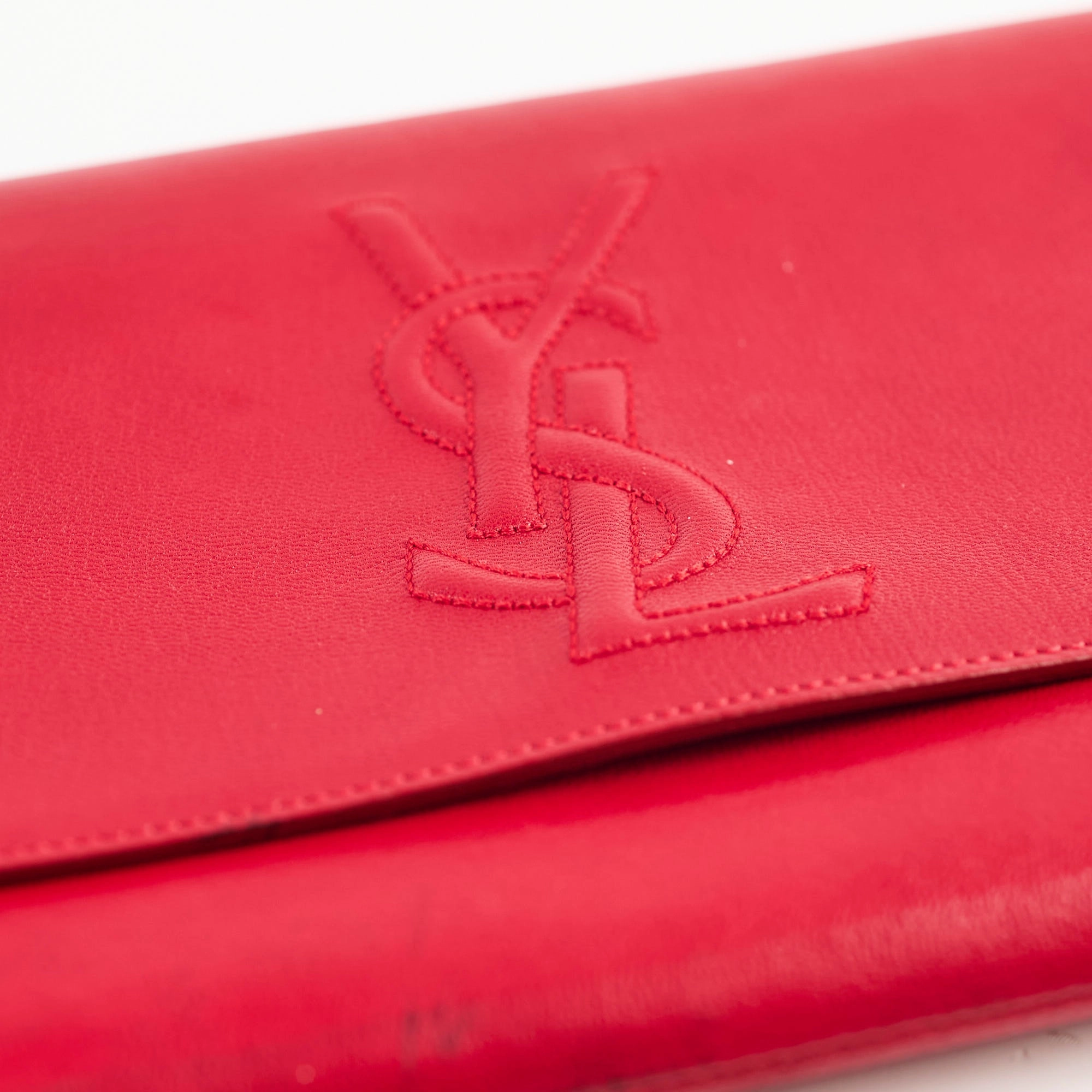Saint Laurent Red Large Clutch