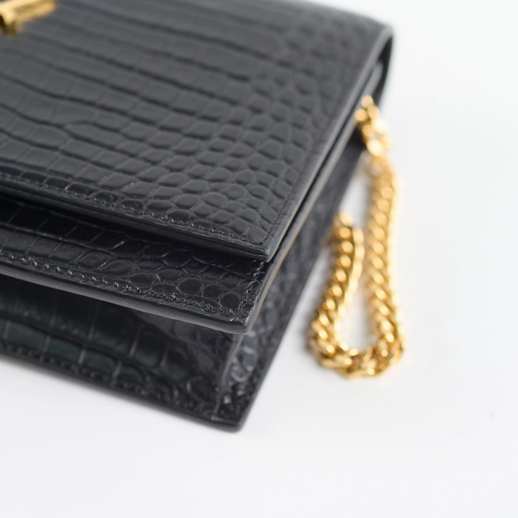 Saint Laurent Tassel Kate Chain Wallet WOC Black