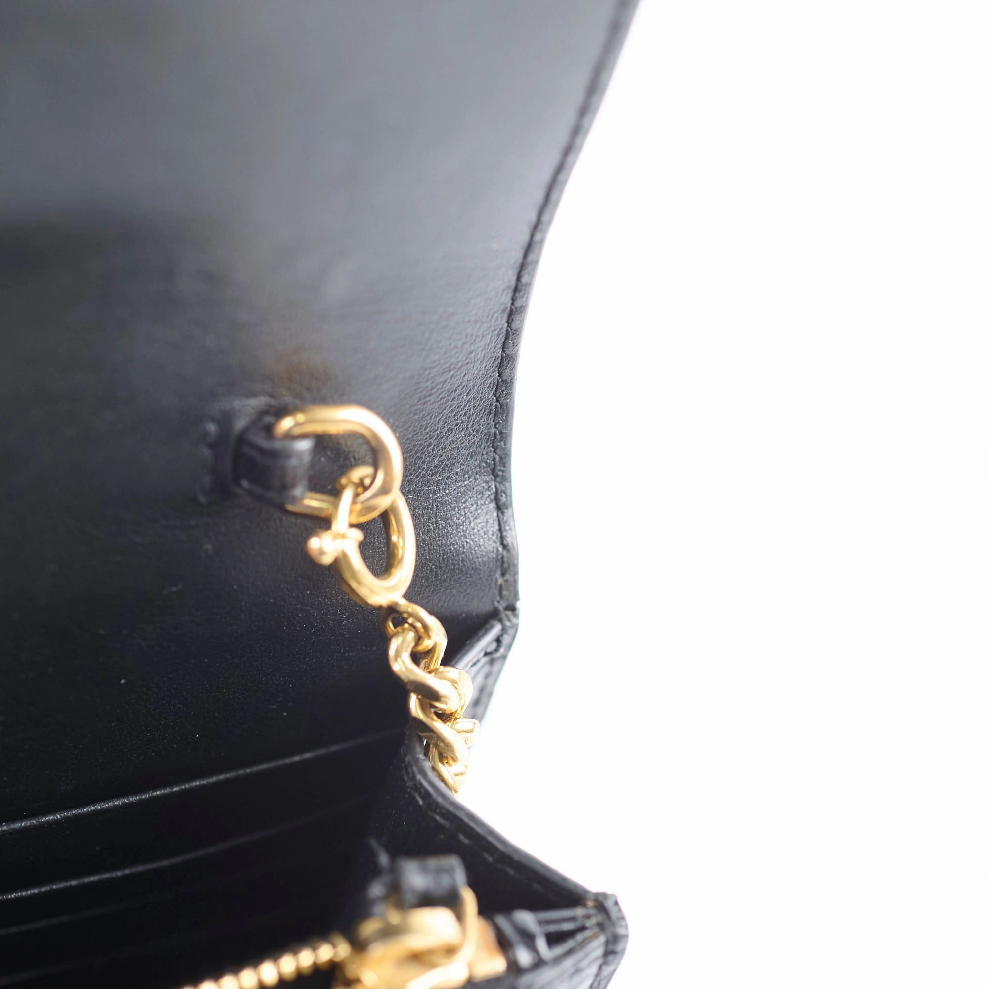 Saint Laurent Tassel Kate Chain Wallet WOC Black