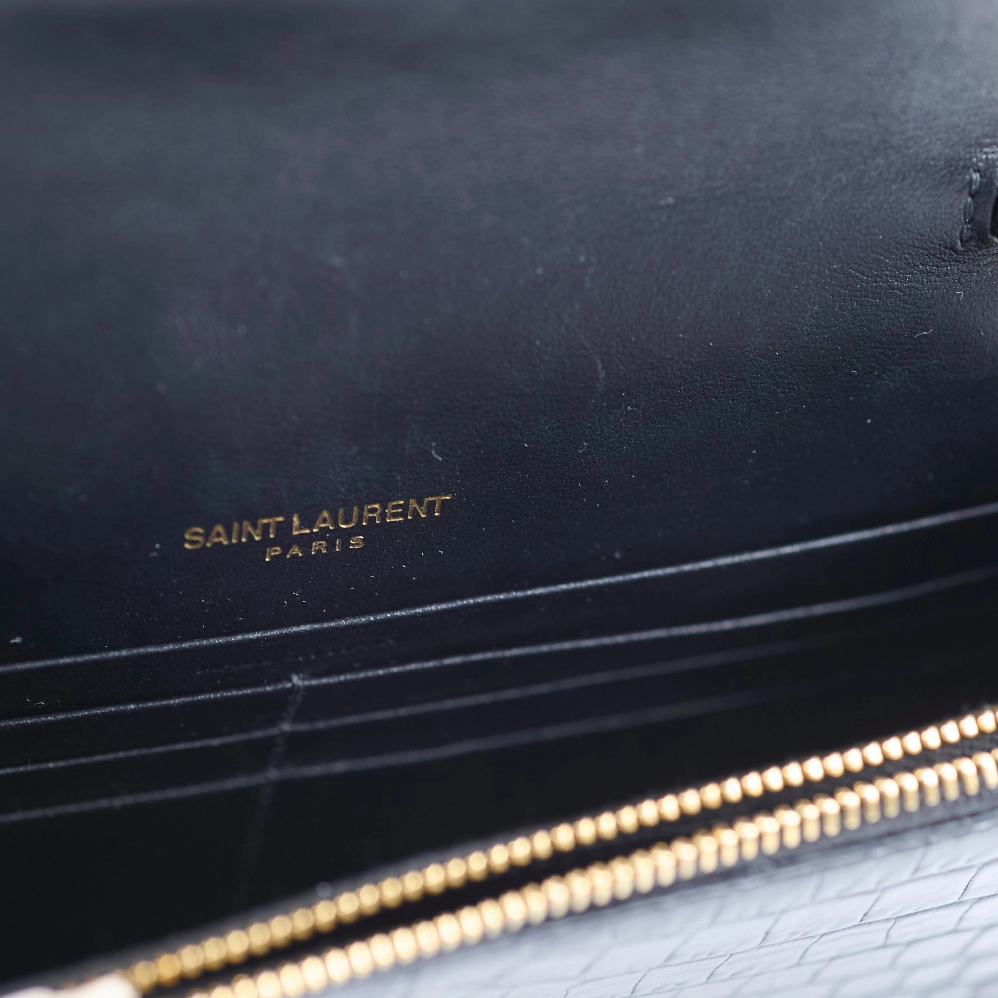 Saint Laurent Tassel Kate Chain Wallet WOC Black