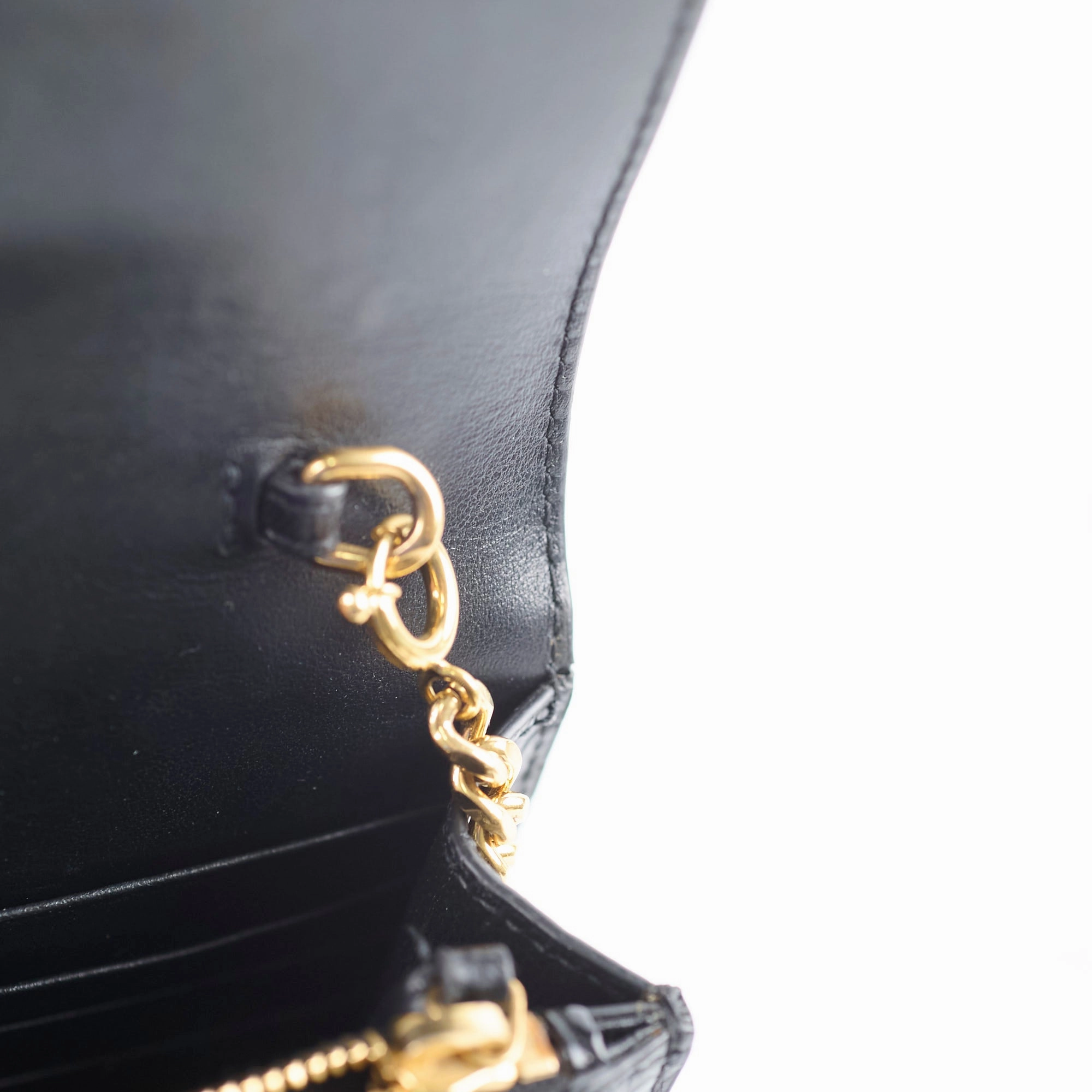 Saint Laurent Tassel Kate Chain Wallet WOC Black