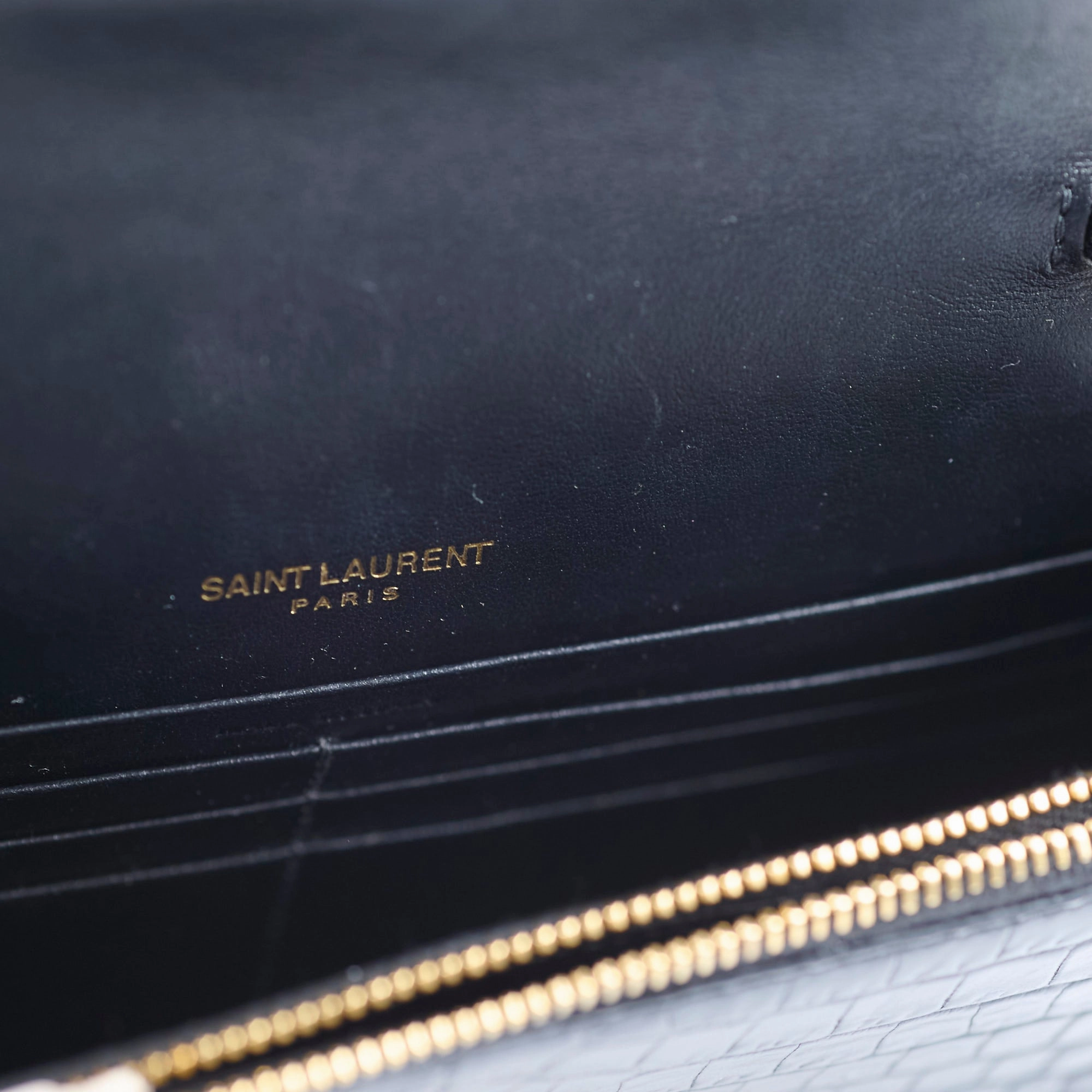 Saint Laurent Tassel Kate Chain Wallet WOC Black