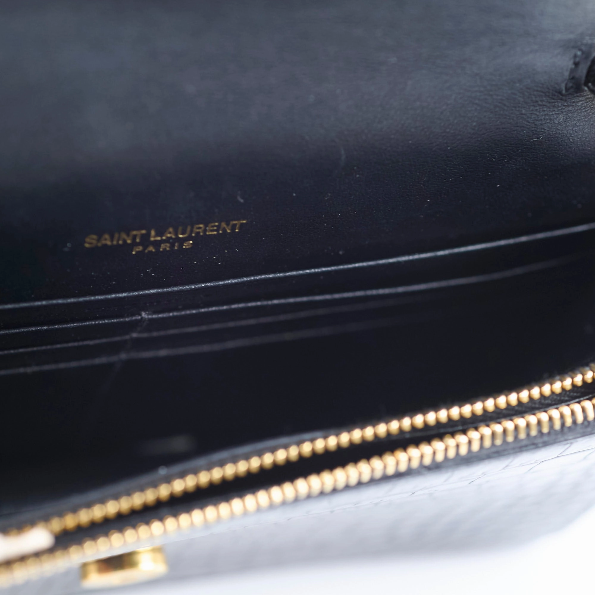 Saint Laurent Tassel Kate Chain Wallet WOC Black