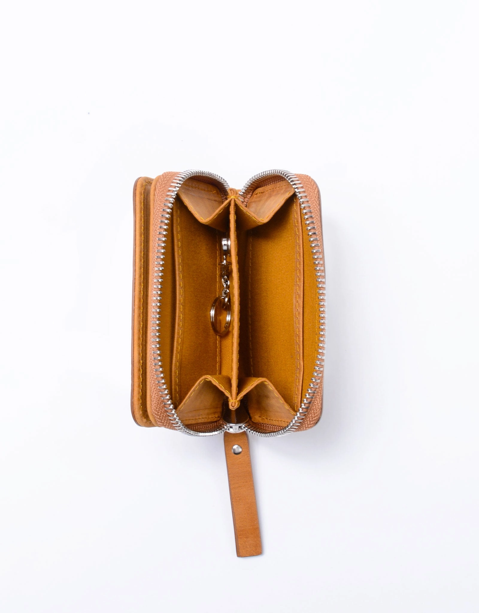 Sand Round Zipper Card Case No.04283