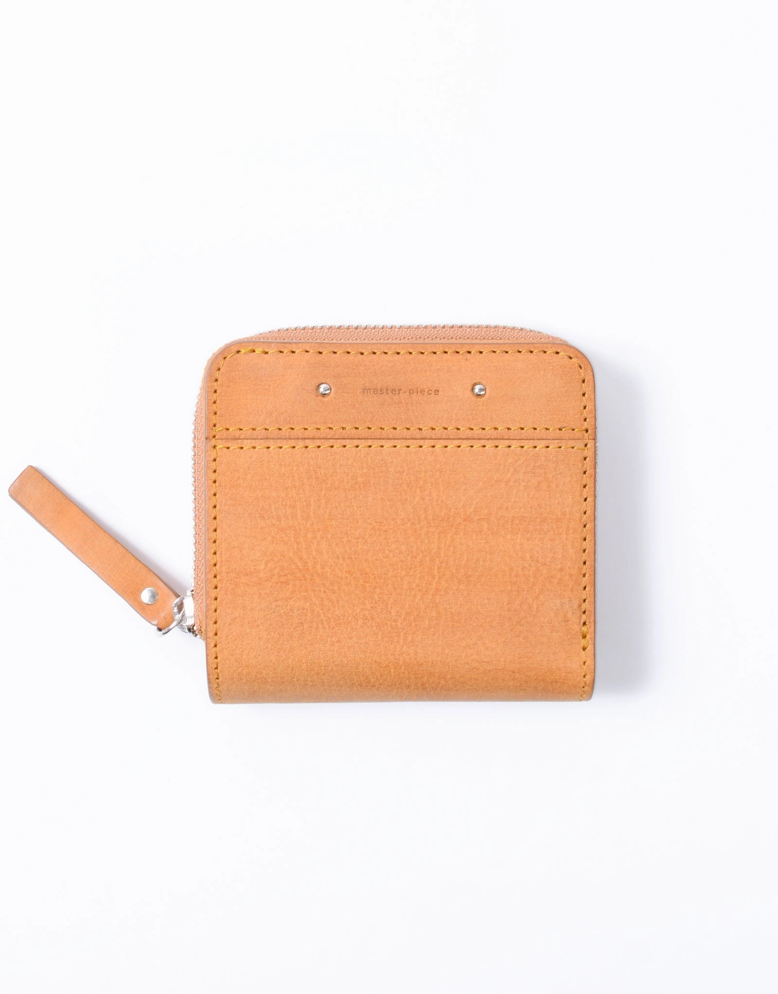 Sand Round Zipper Compact Wallet No.04282