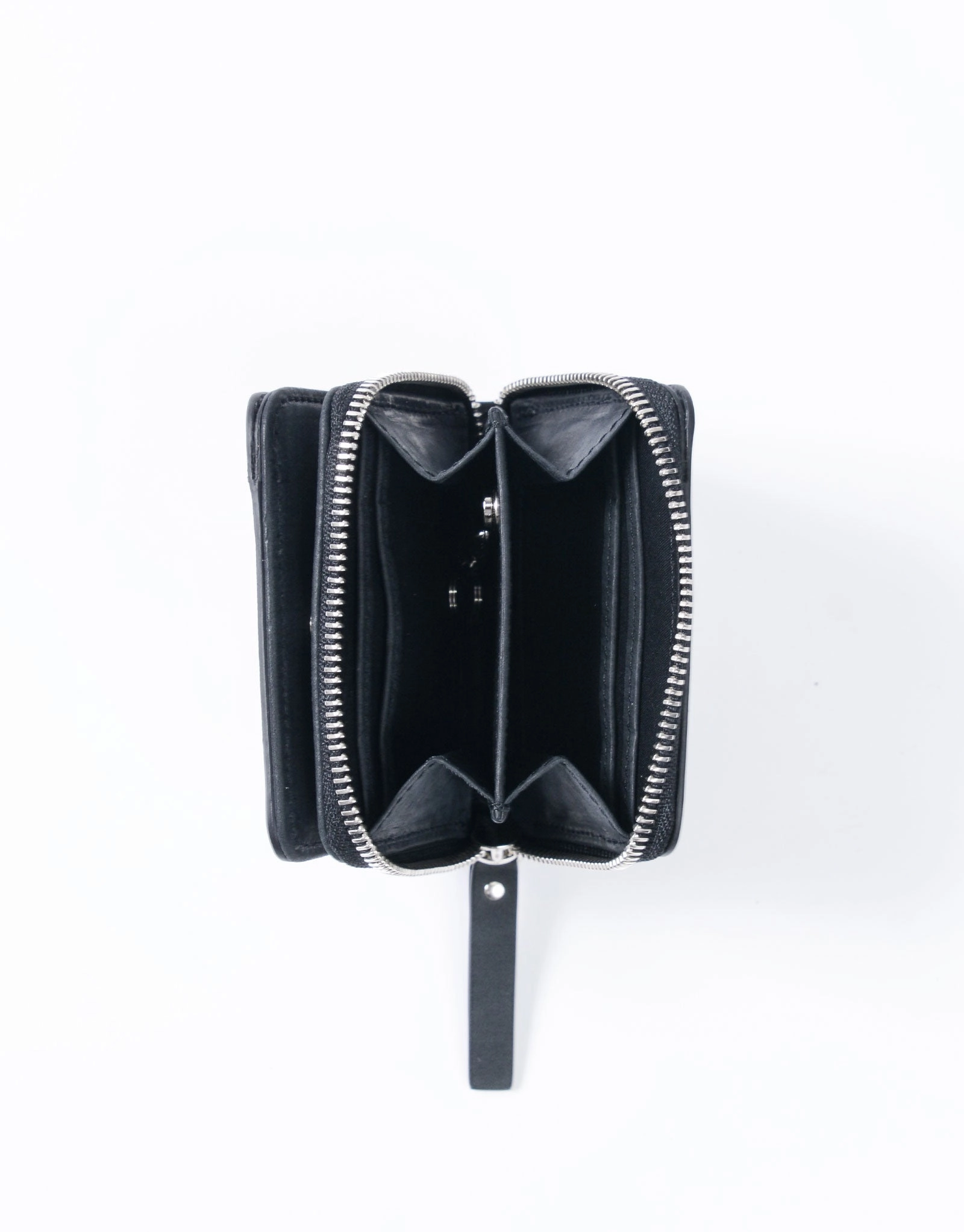 Sand Round Zipper Compact Wallet No.04282