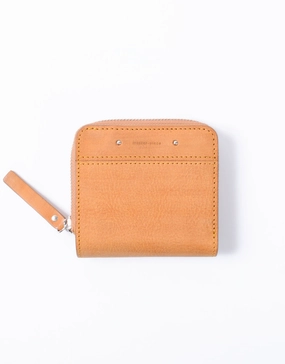 Sand Round Zipper Compact Wallet No.04282