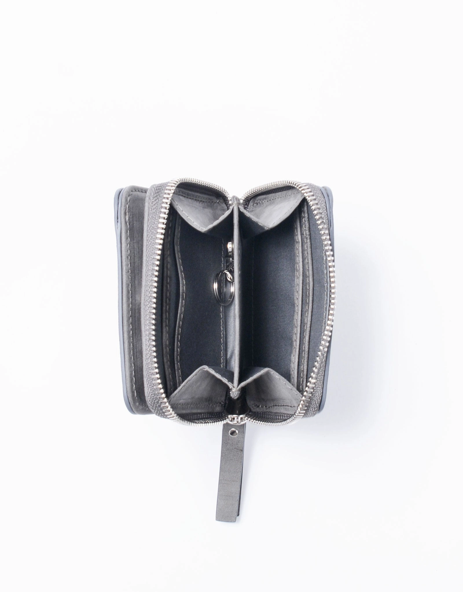 Sand Round Zipper Compact Wallet No.04282