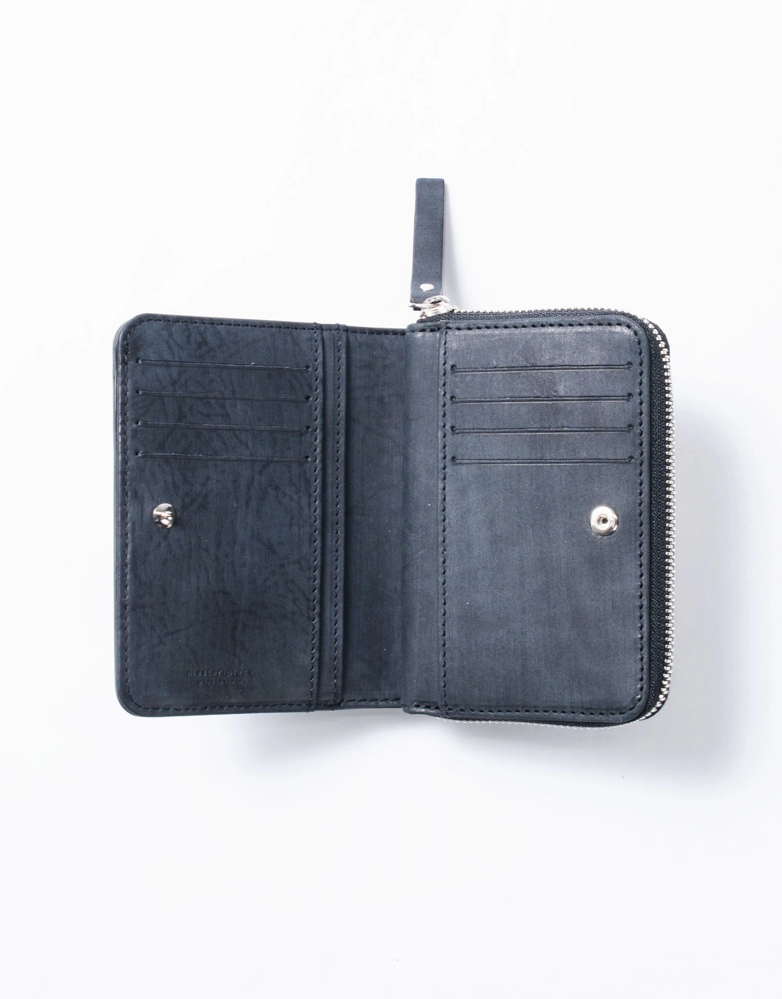 Sand Round Zipper Middle Wallet No.04281
