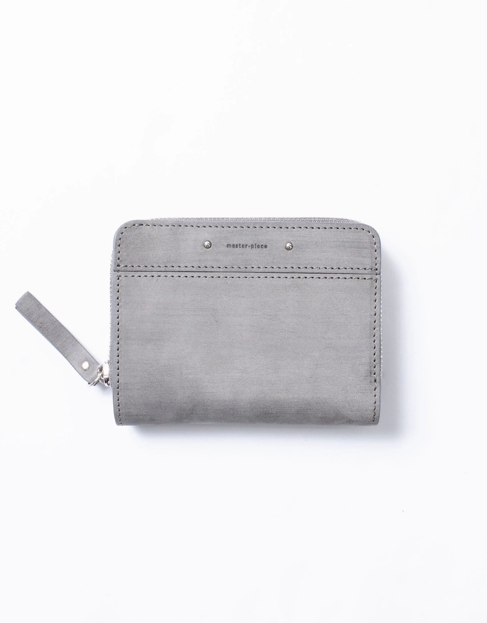 Sand Round Zipper Middle Wallet No.04281