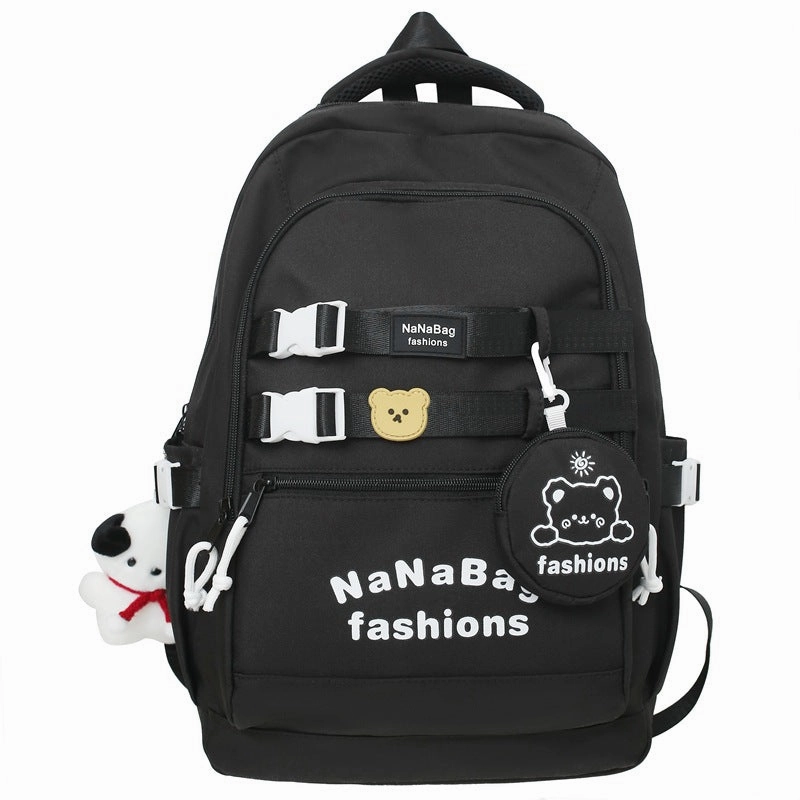 School bag backpack contrast color large capacity backpack