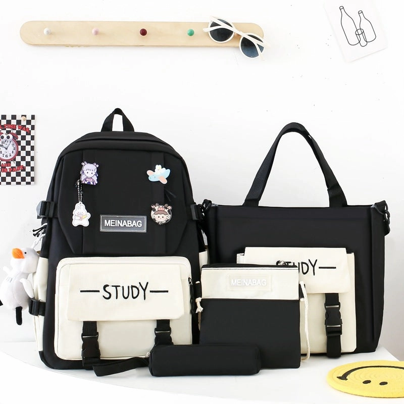 Schoolbag for girls, four piece backpack