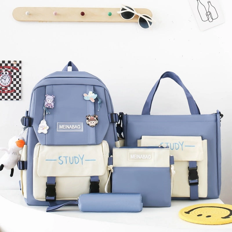Schoolbag for girls, four piece backpack