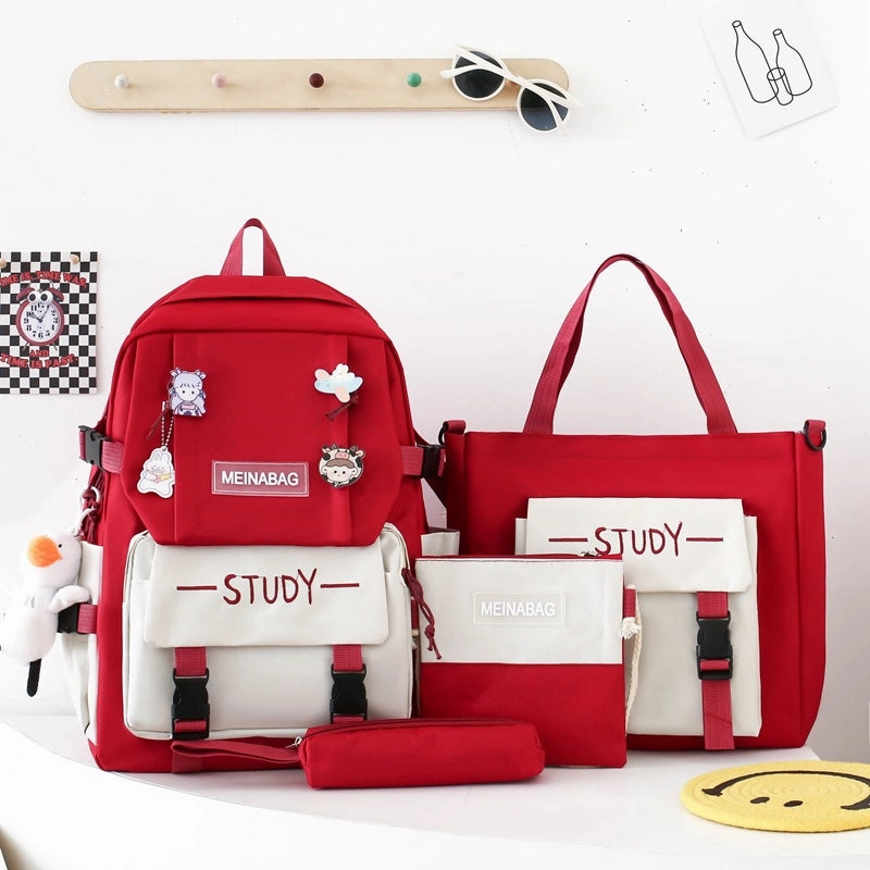 Schoolbag for girls, four piece backpack