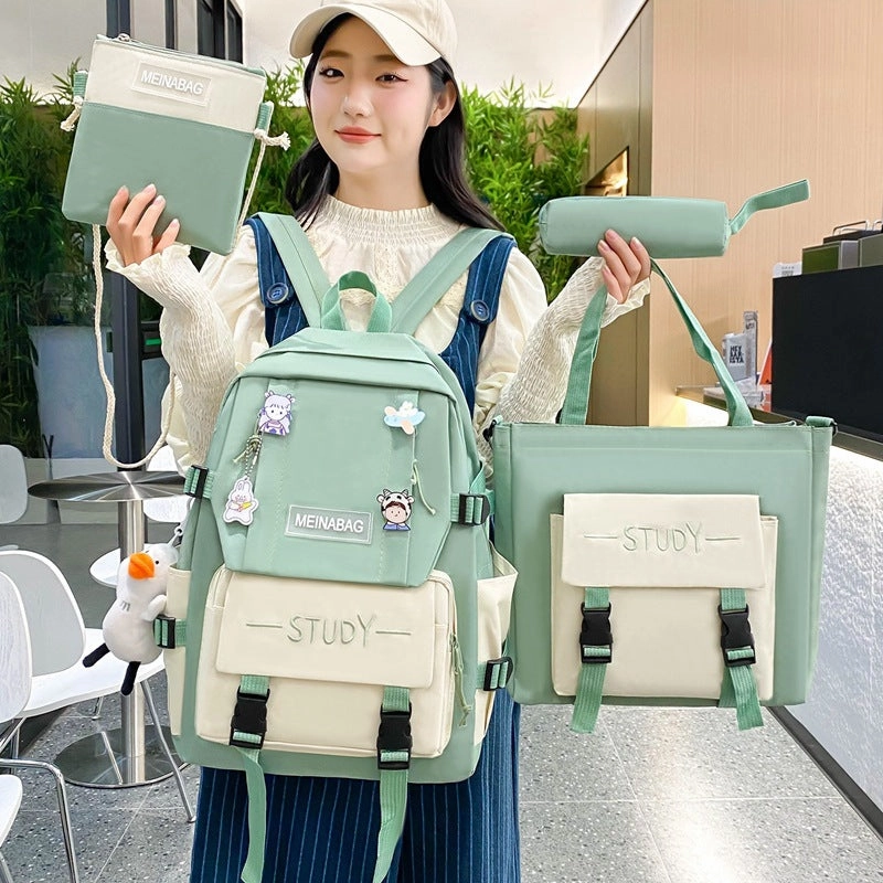 Schoolbag for girls, four piece backpack